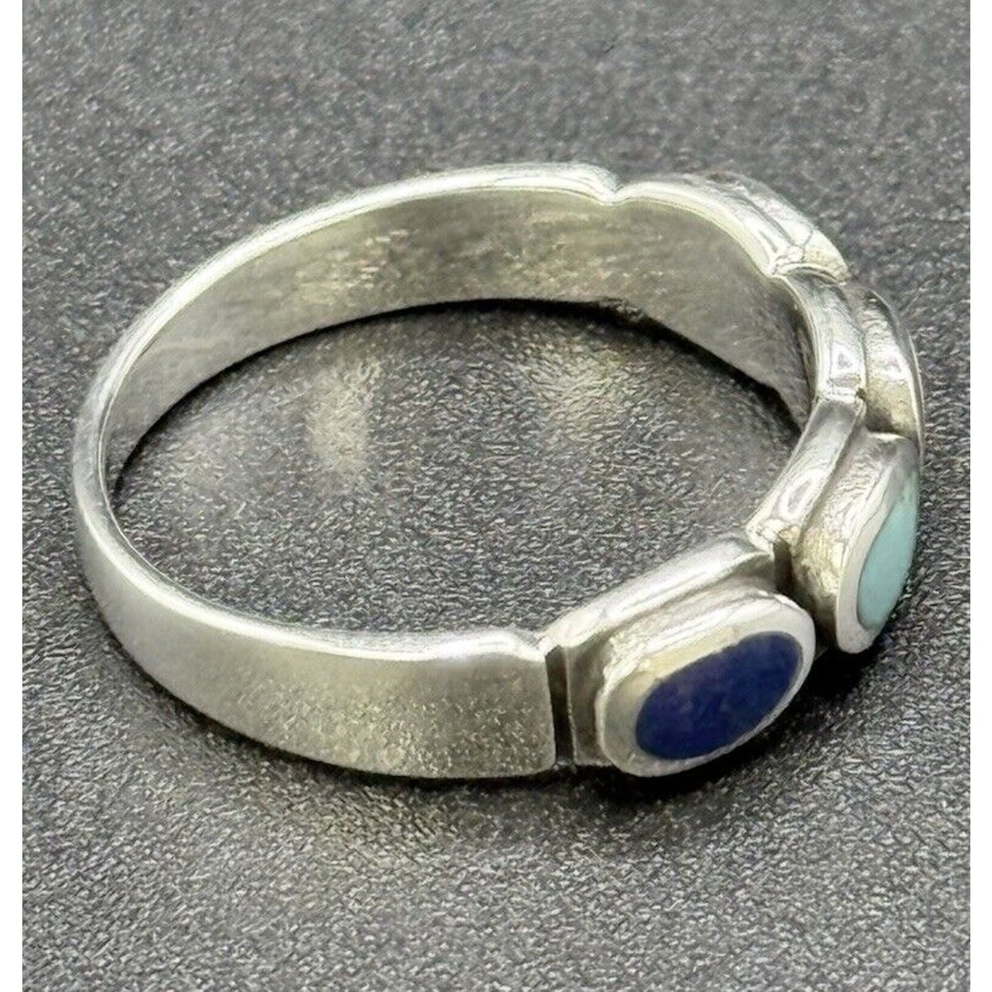 New Condition Sterling Silver Multi Genuine Gemstone Ring Size 6.50