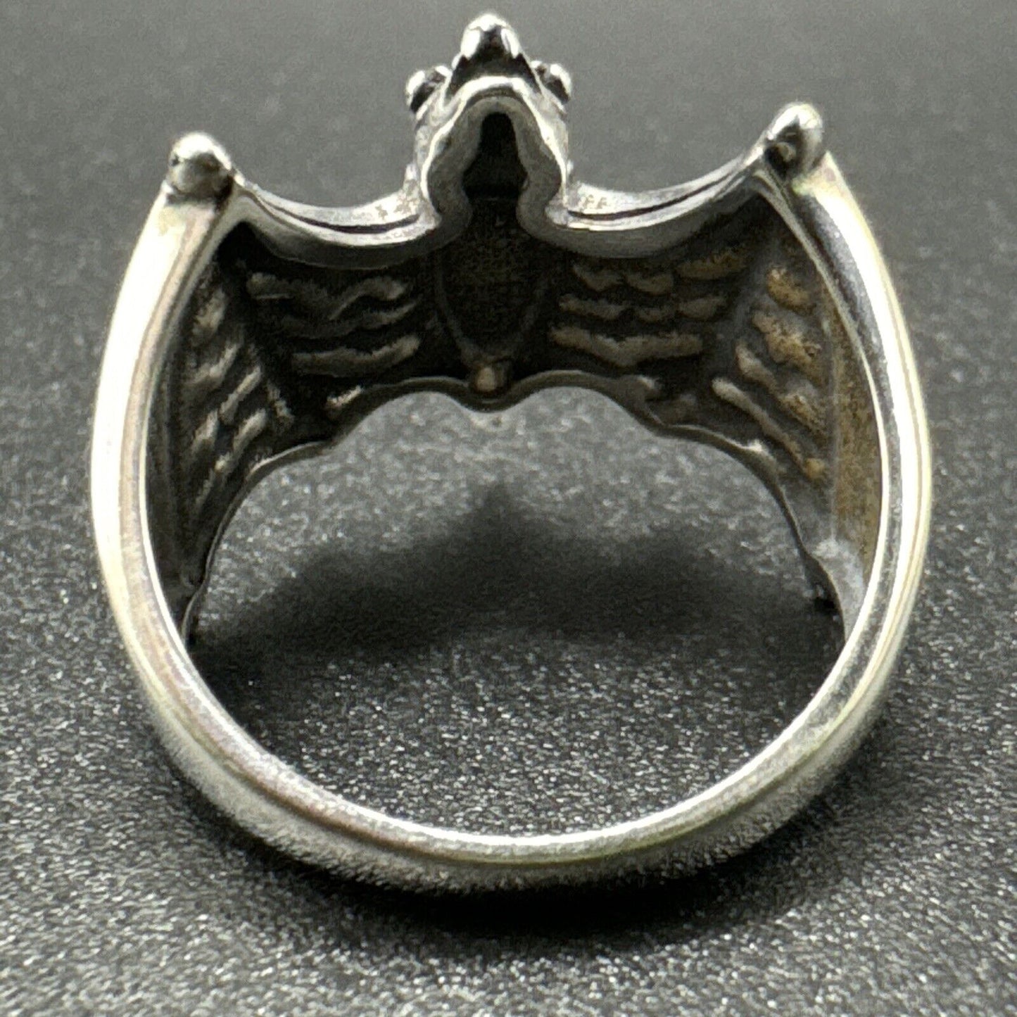 New Condition Sterling Silver Turquoise Bat Ring 925 Size 6.75