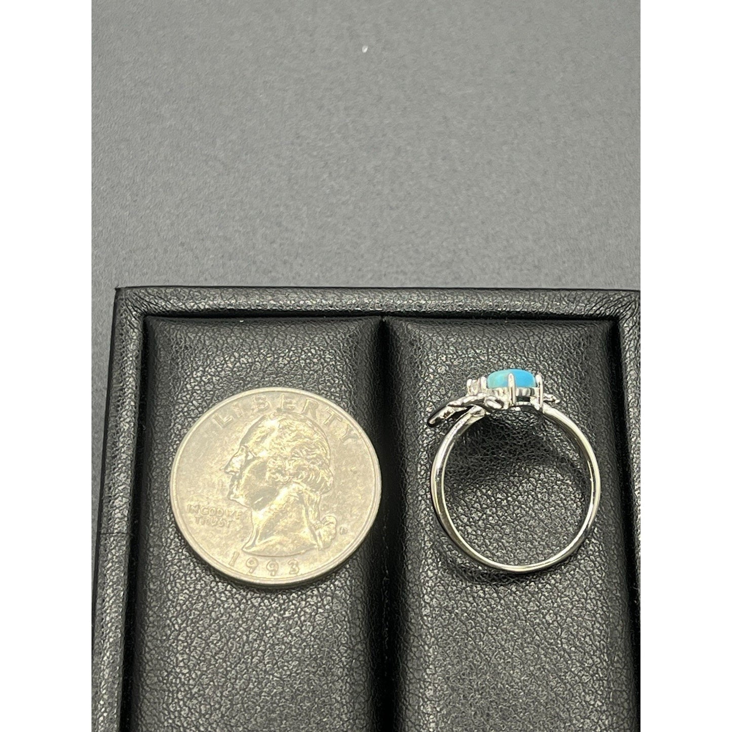 New Condition Sterling Silver Turquoise Crab Ring Size 7