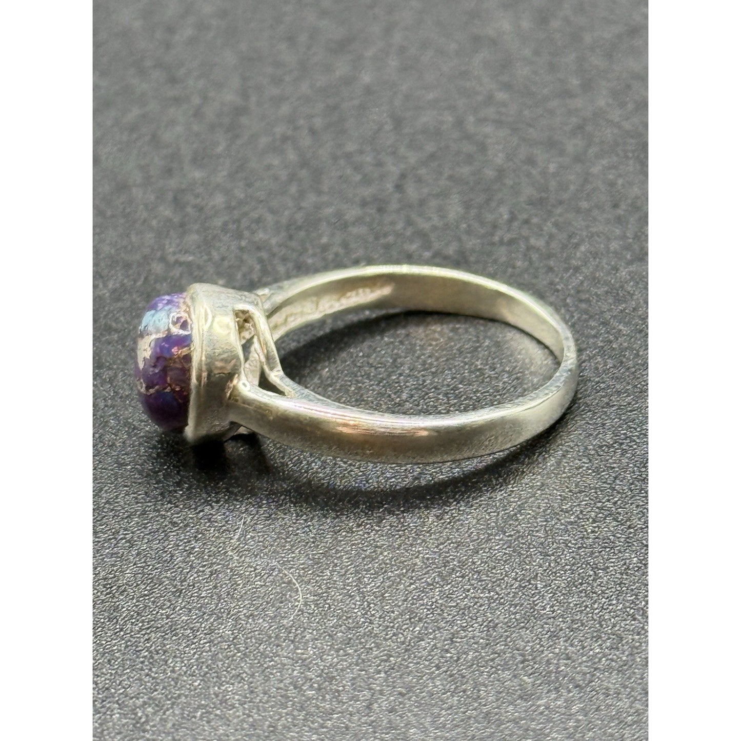Excellent Used Condition Sterling Silver Copper Purple Turquoise Ring Size 7 P19