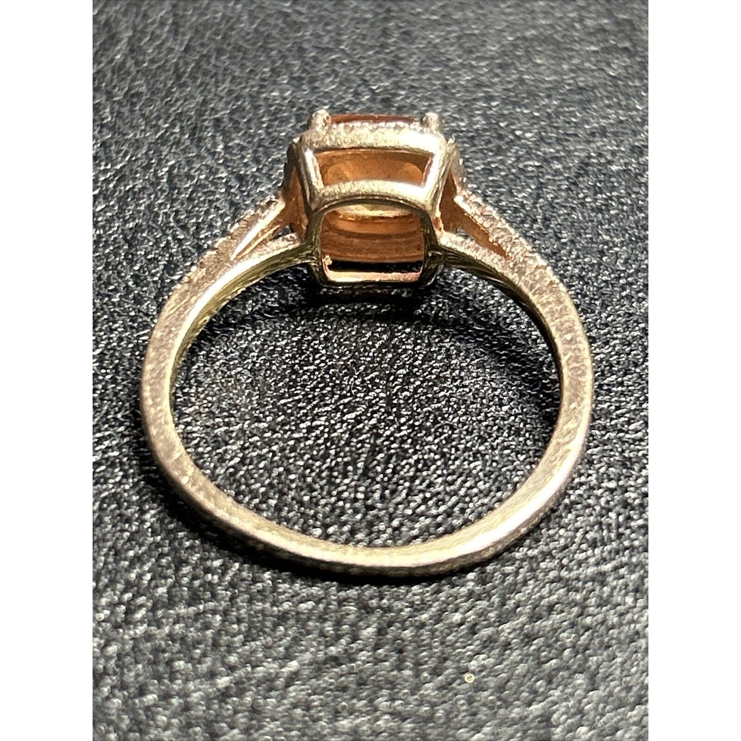 Gold Sterling Silver Orange Cubic Zirconia Ring Size 8.75 925 p20