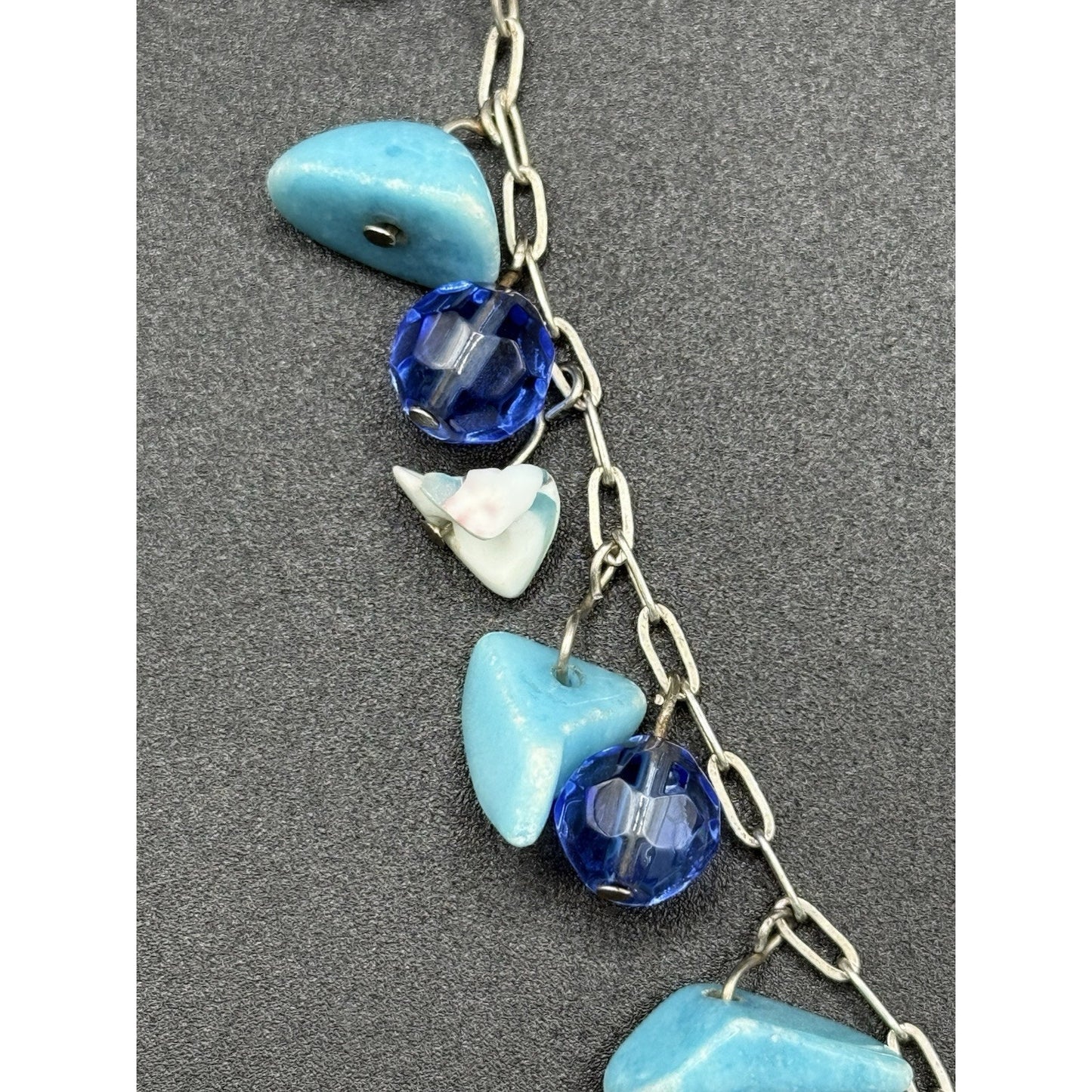 20” Sterling Silver Multi Gemstone Dangle Statement Necklace 925 N13