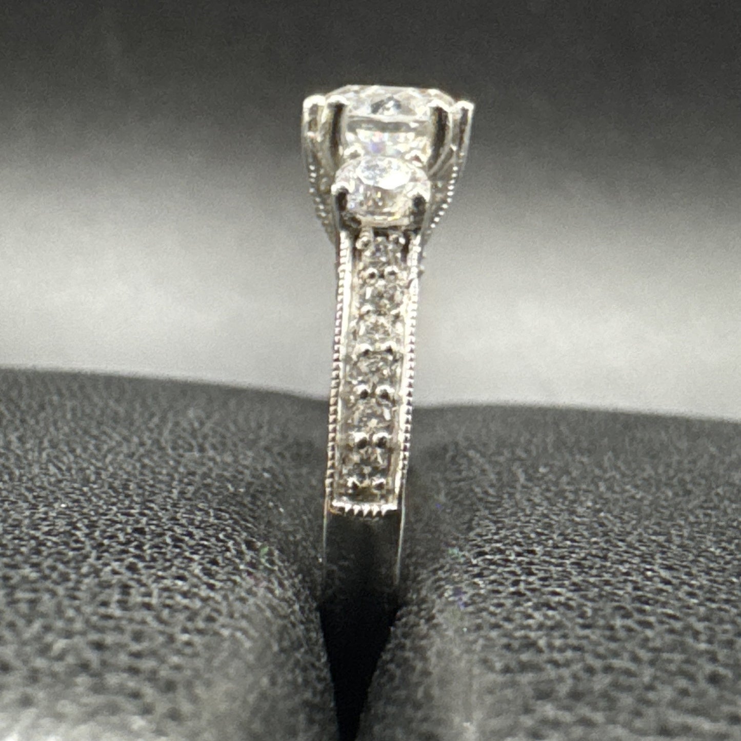 Sterling Silver CZ Vintage Style Engagement Ring 925 Size 6.5 N13