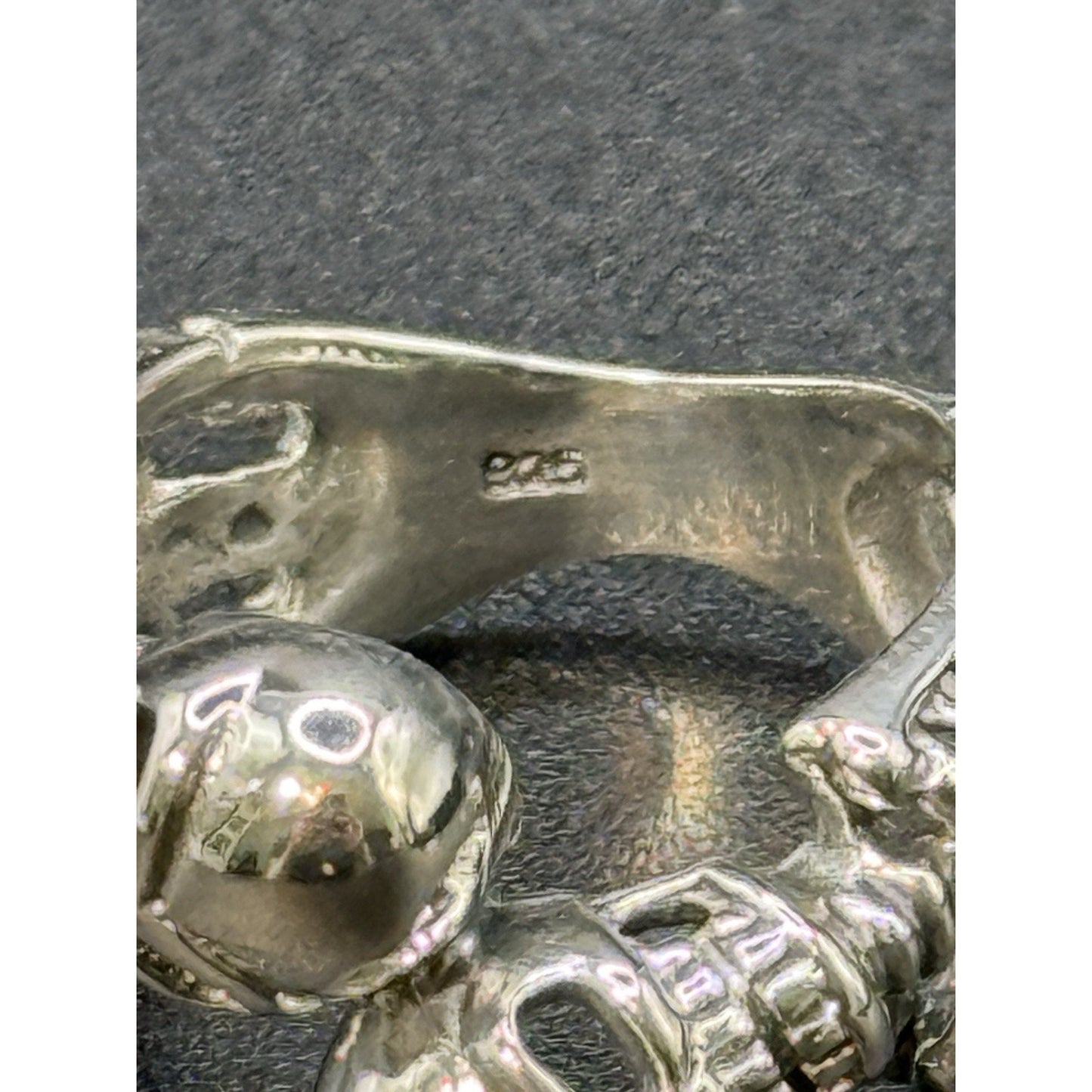 New Condition Sterling Silver Double Skeleton Ring Size 6.00
