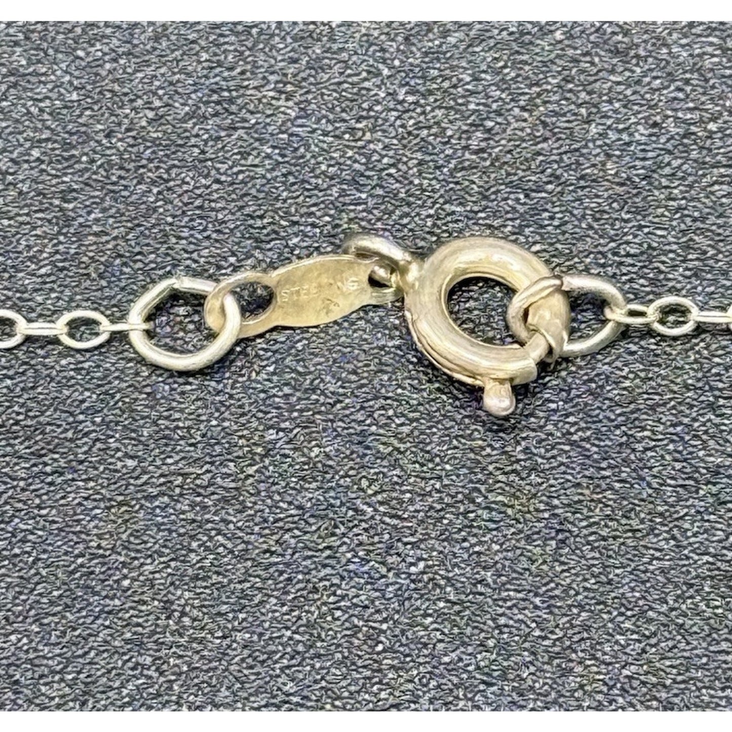 1984 Sterling Silver Franklin Mint Sapphire Snowflake Pendant Necklace P3