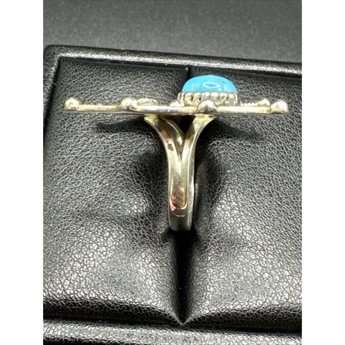 Sterling Silver Turquoise Spider Ring 925 Size 7.75 #2 T29