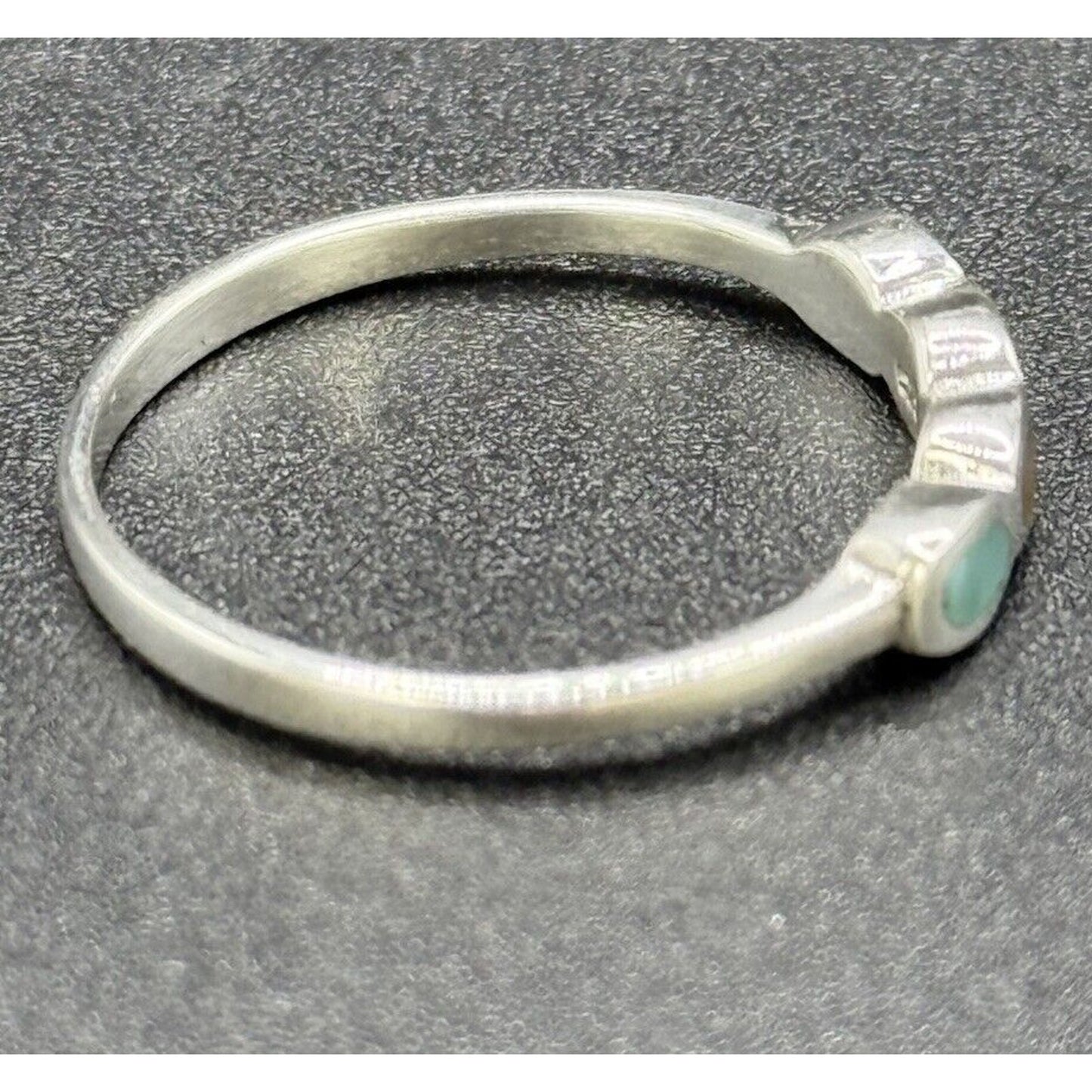 New Condition Sterling Silver Multi Gemstone 4-Stone Ring Size 6.75