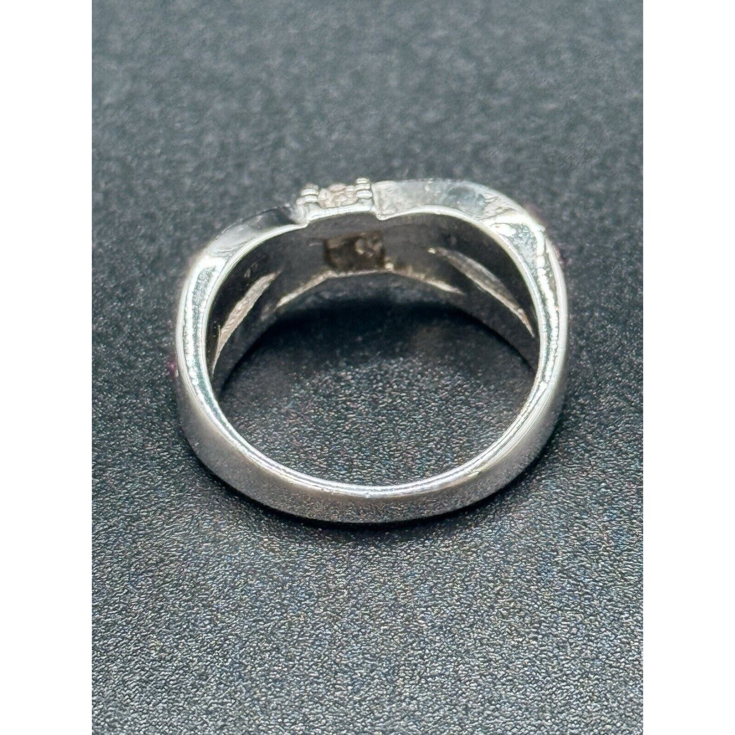 Vintage Sterling Silver Pink Cubic Zirconia Ring Size 6.25 M3