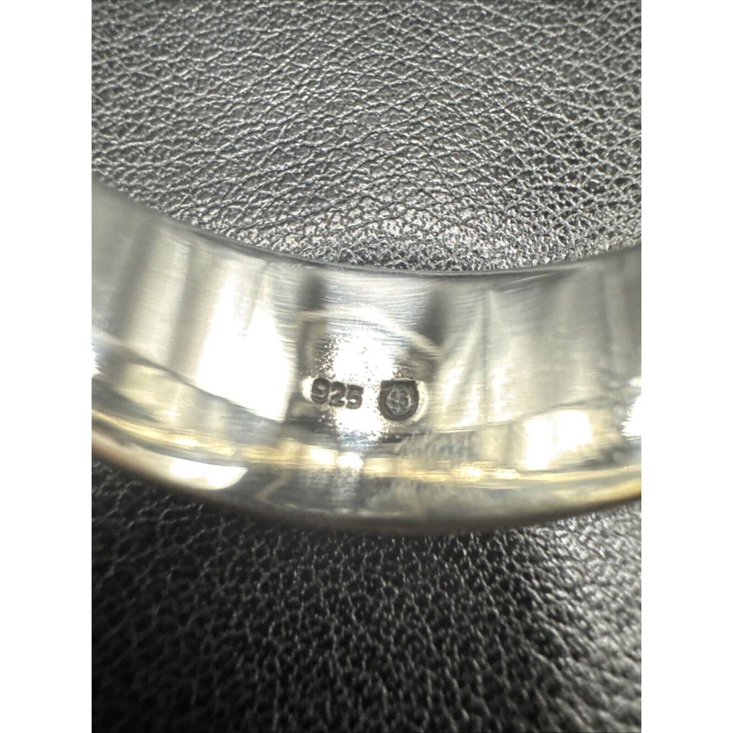 New Condition Sterling Silver Onyx Jasper Band Ring 925 Size 10