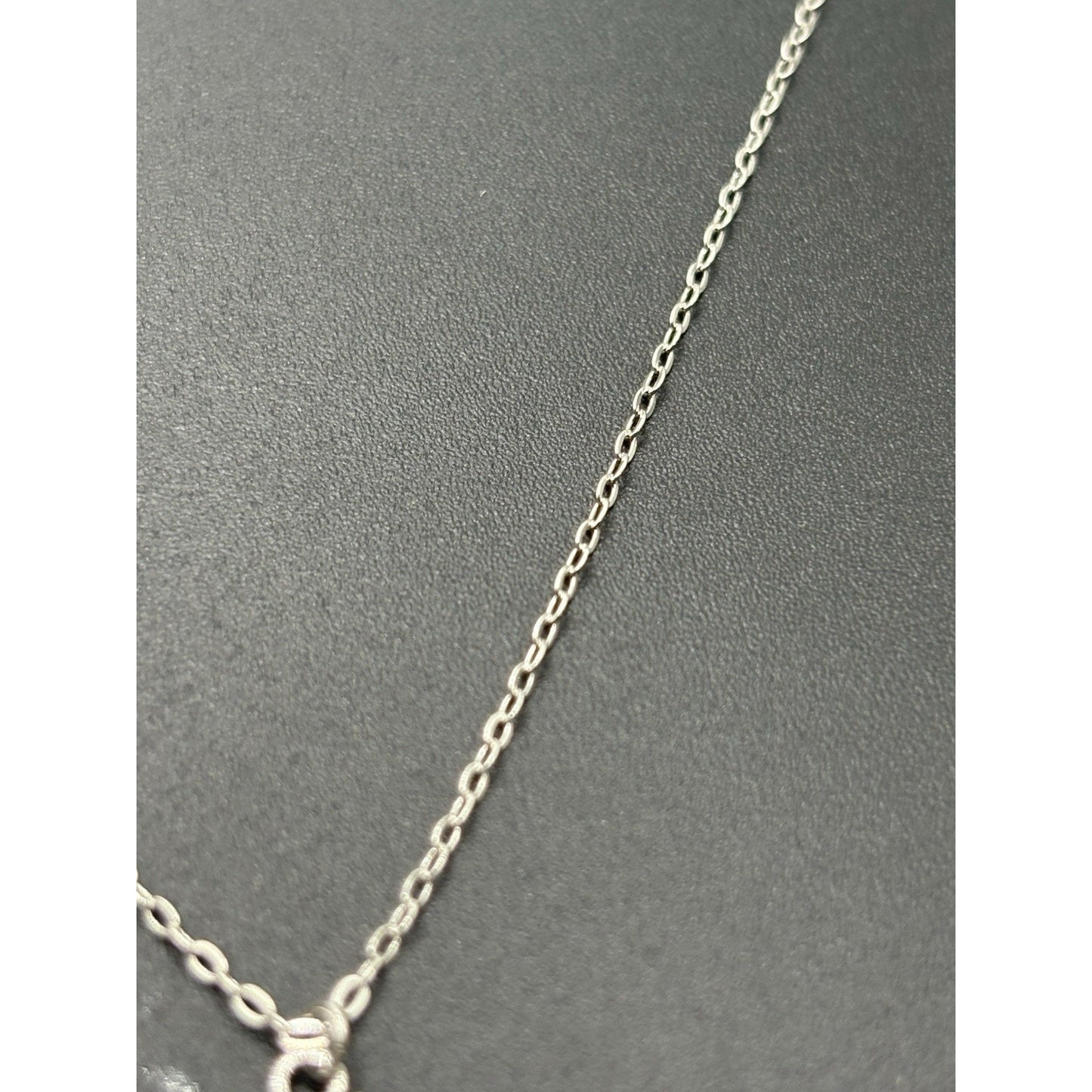 New Condition 18" Onyx Cubic Zirconia Cross Pendant Necklace