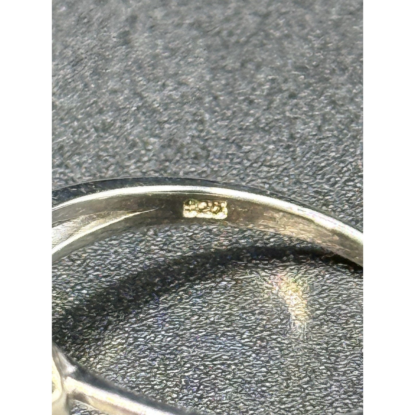 New Condition Sterling Silver Lab Blue Opal Cab Ring Size 8.00