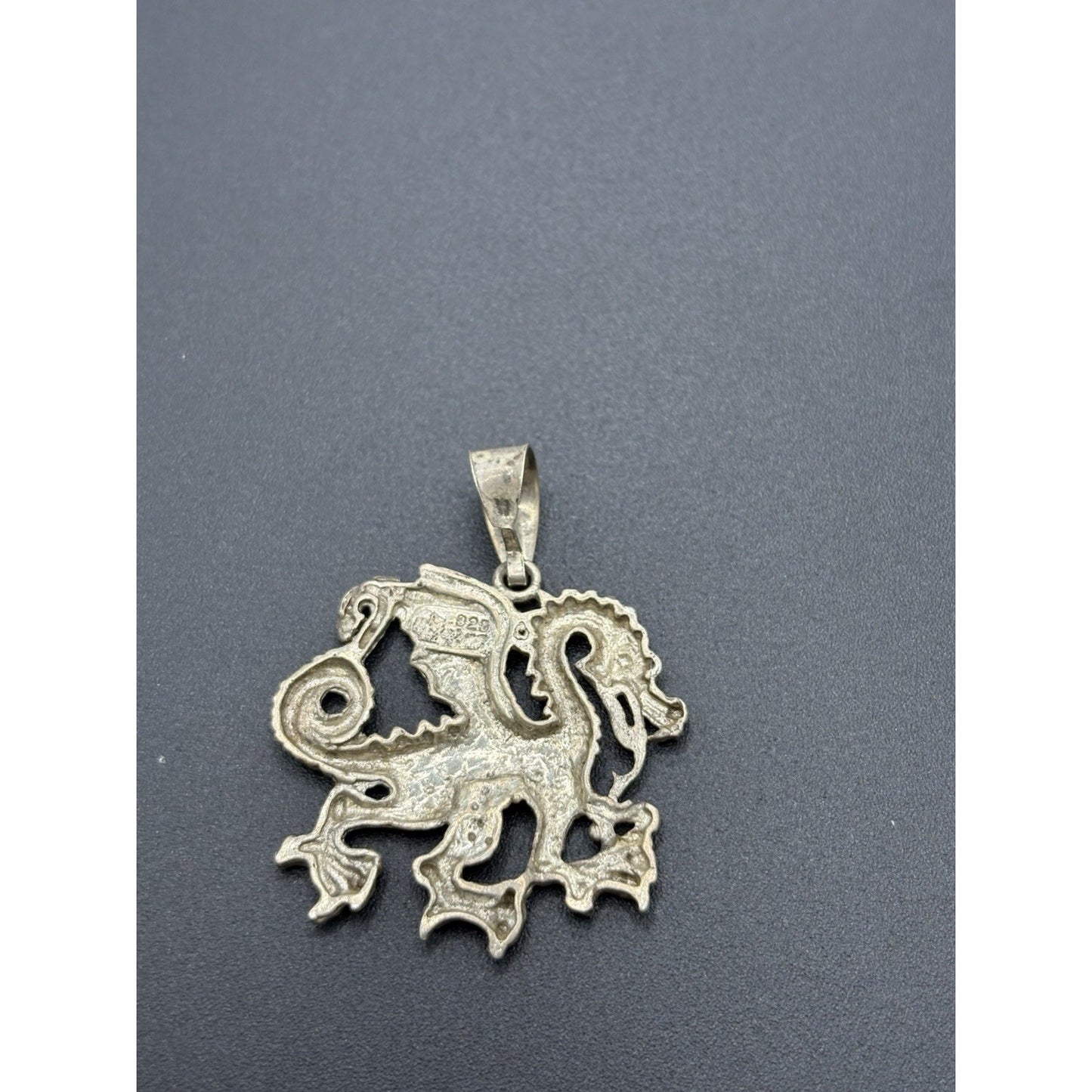 Vintage Sterling Silver Dragon Pendant Charm 5 Grams W18