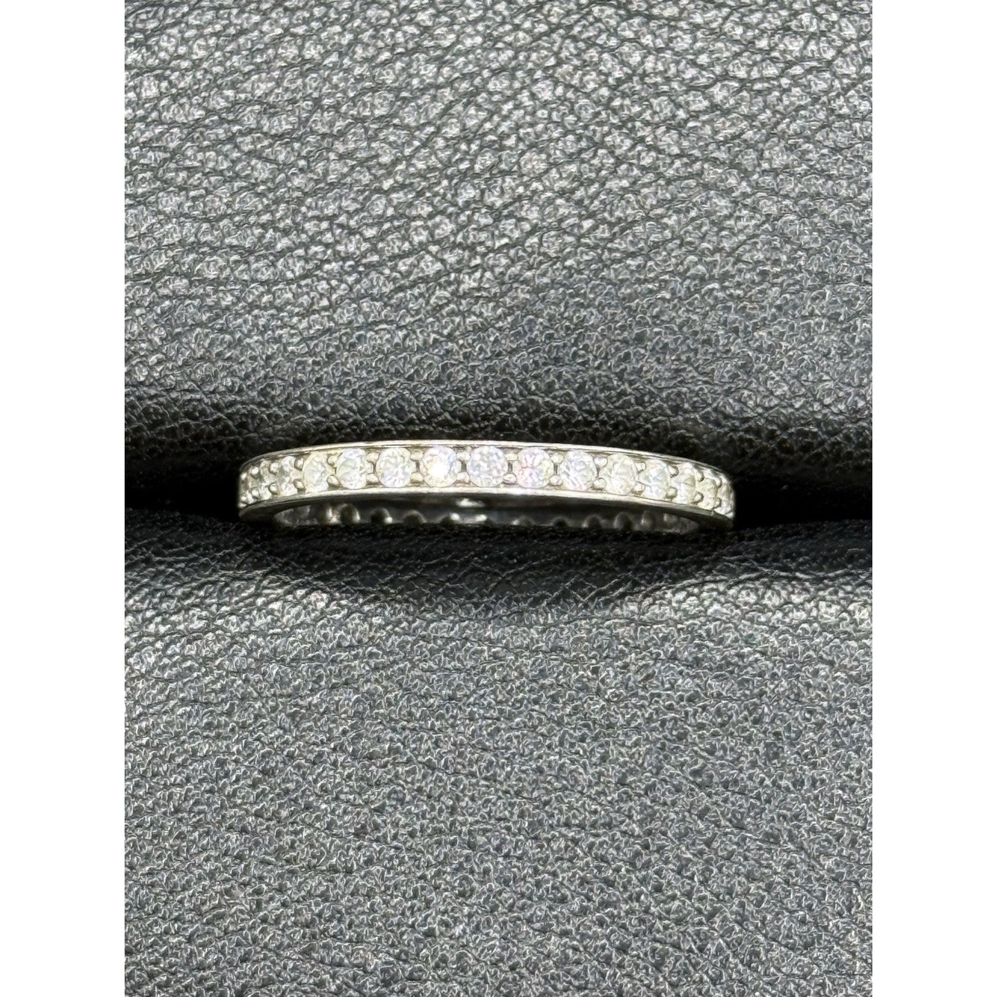 Sterling Silver Cubic Zirconia Eternity Band Size 8.75 925 P10