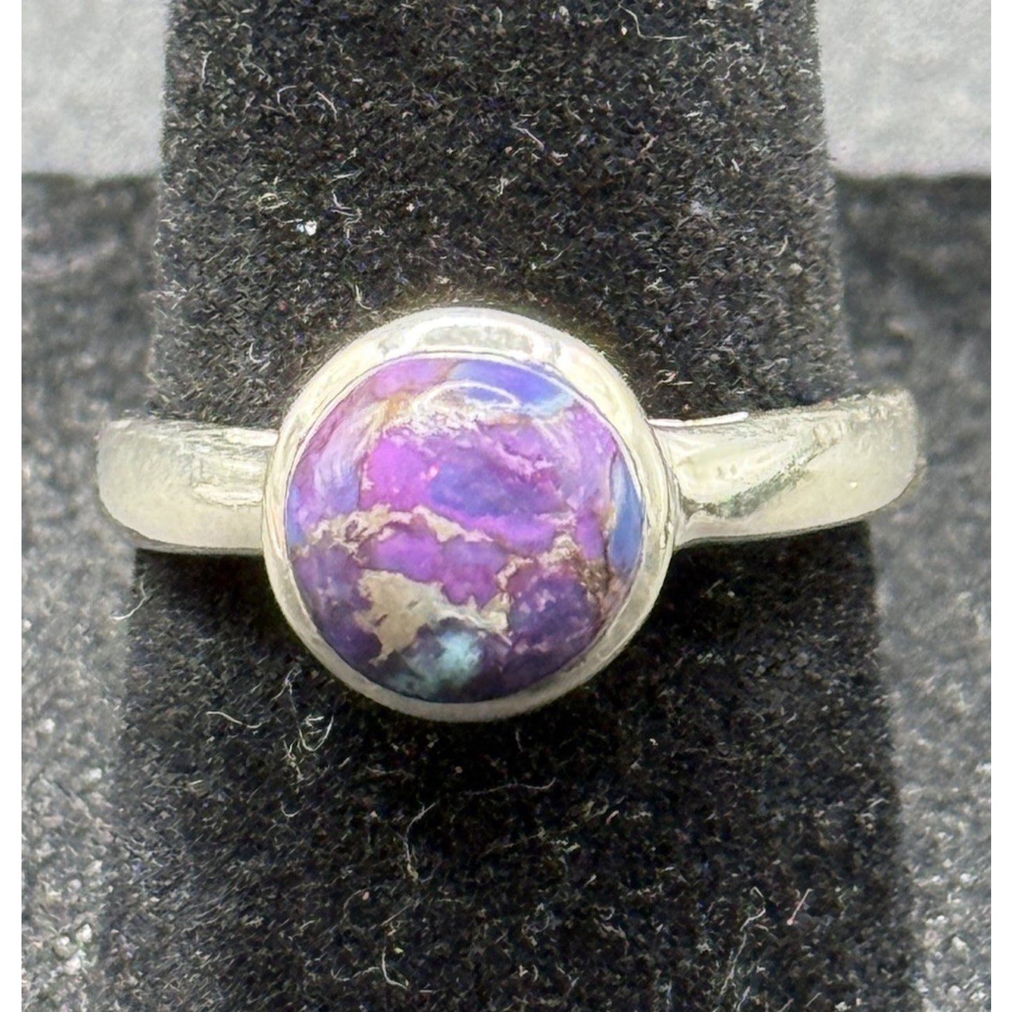 Excellent Used Condition Sterling Silver Copper Purple Turquoise Ring Size 7 P19