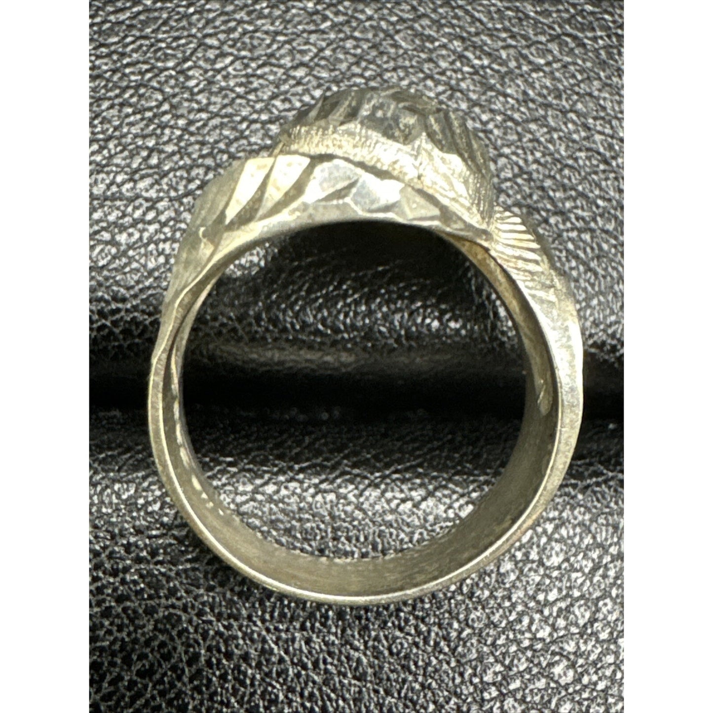 Vintage Sterling Silver Diamond Cut Dome Ring 925 Size 5 925 K10