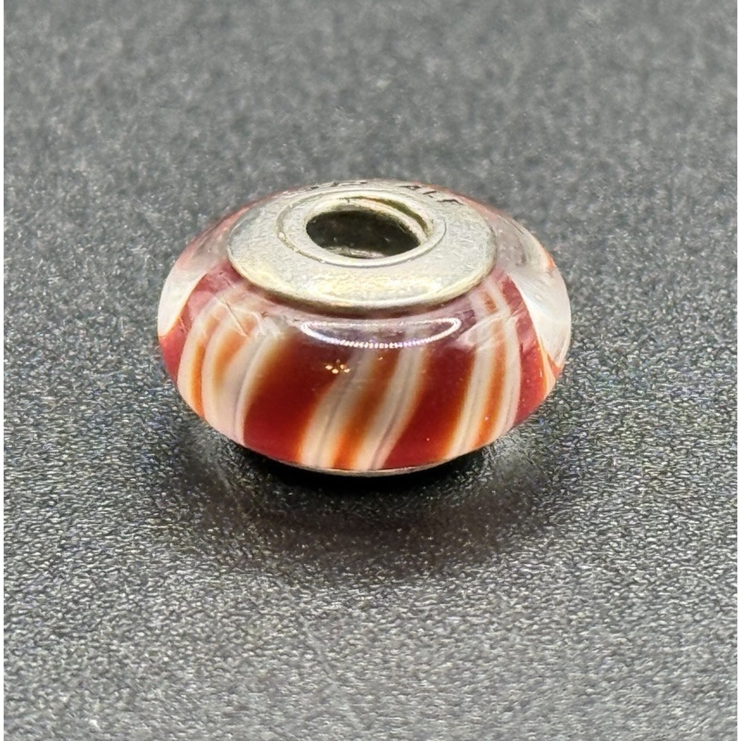 Pandora Candy Stripe Sterling Silver Murano Glass Charm ALE P13