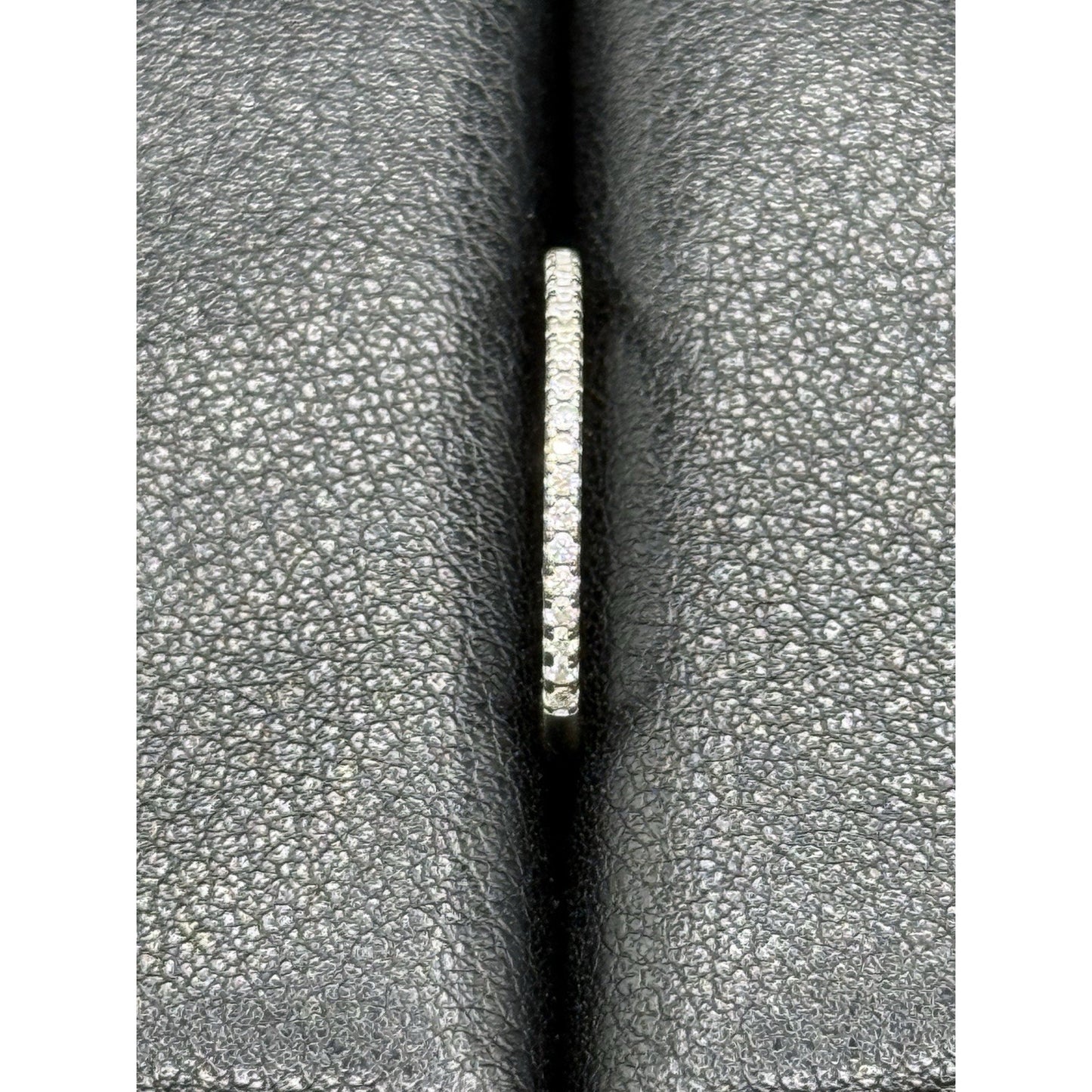 Sterling Silver Cubic Zirconia Thin Band Ring Size 6.50 Q7