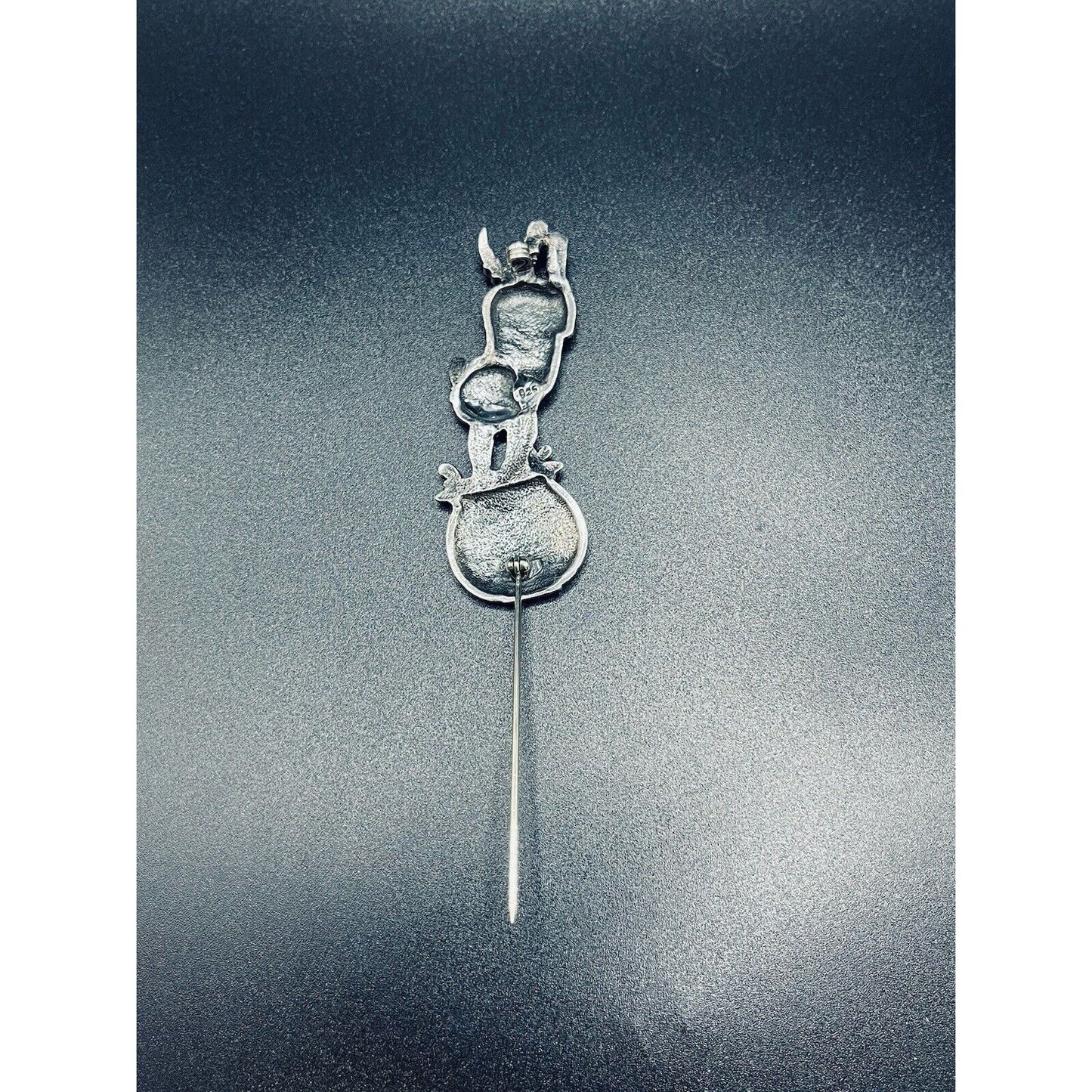Vintage Sterling Silver Cat In Fish Bowl Brooch Pin 925 15 Grams L19