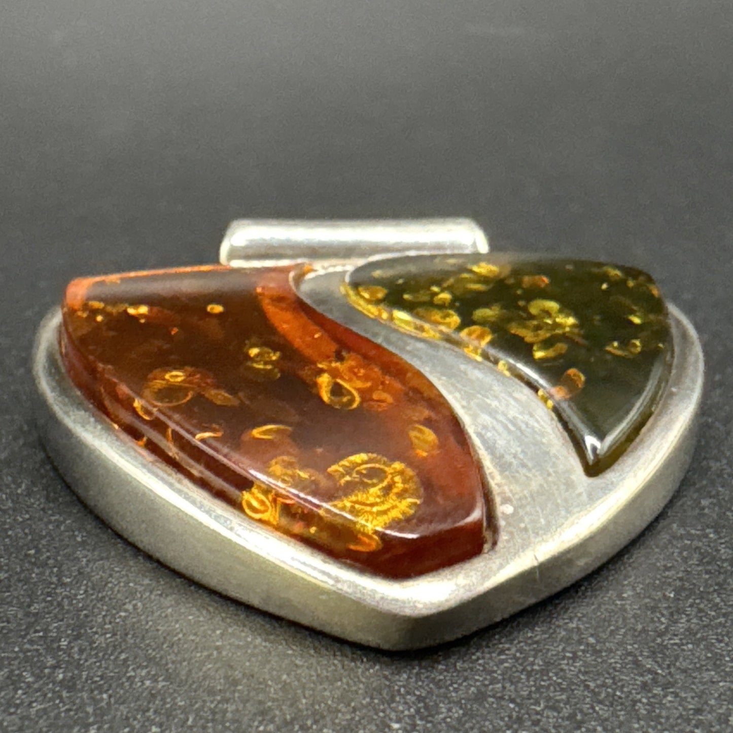 Large Multi Amber Pendant Slider 925 P2