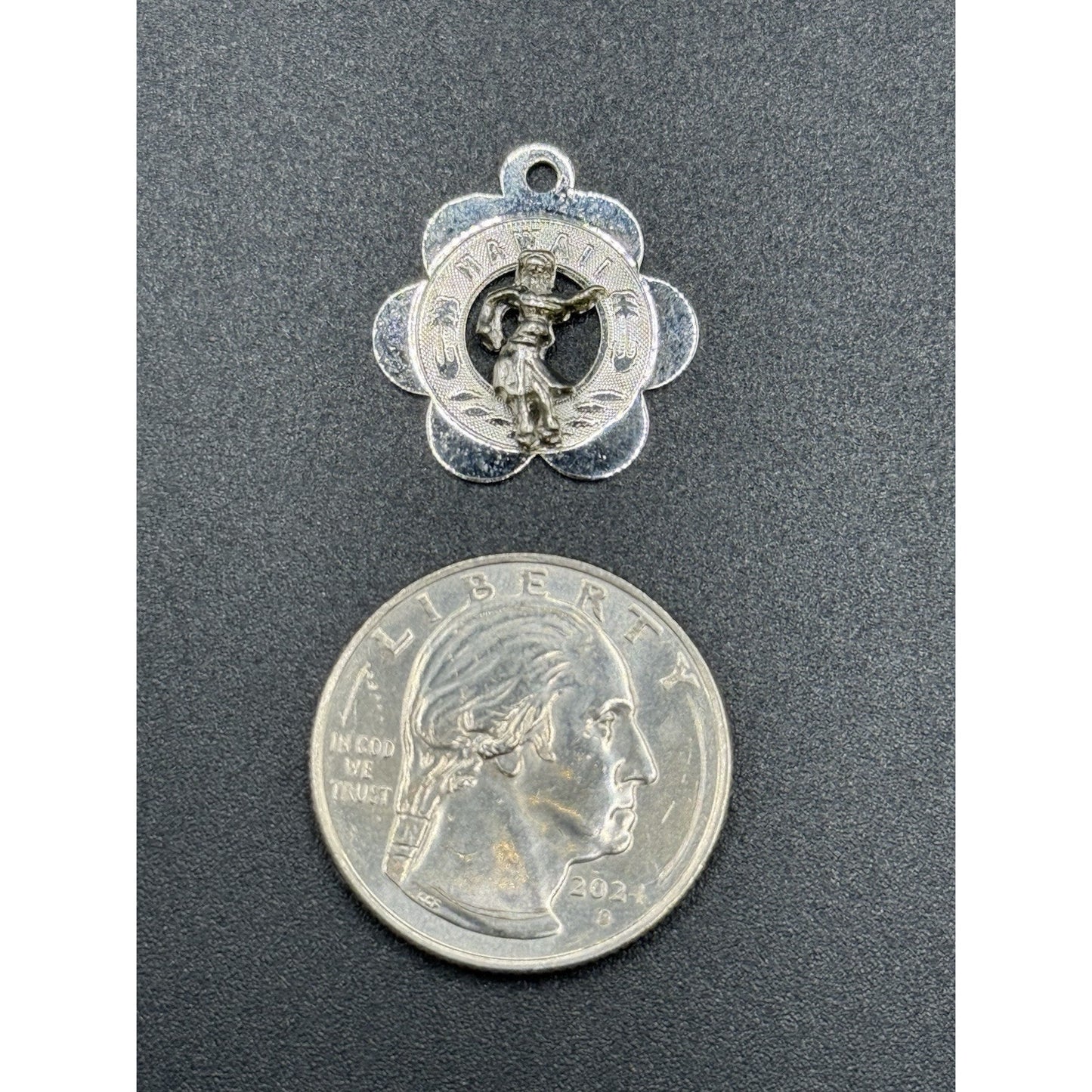 Vintage Sterling Silver Hawaii Charm Hula Dancer 925 P3