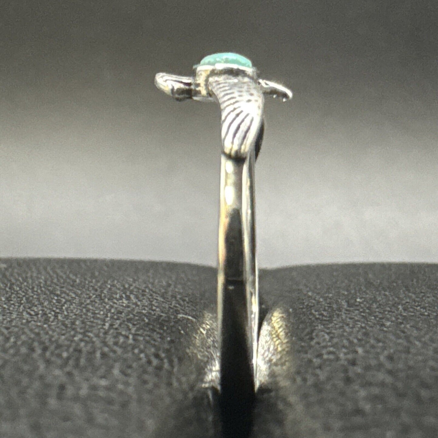 New Condition Sterling Silver Turquoise Thunderbird Ring 925 Size 7