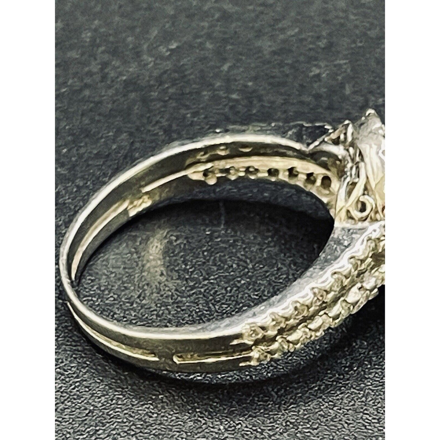 Sterling Silver Lab White Opal White Sapphire Ring Size 6.25 K25