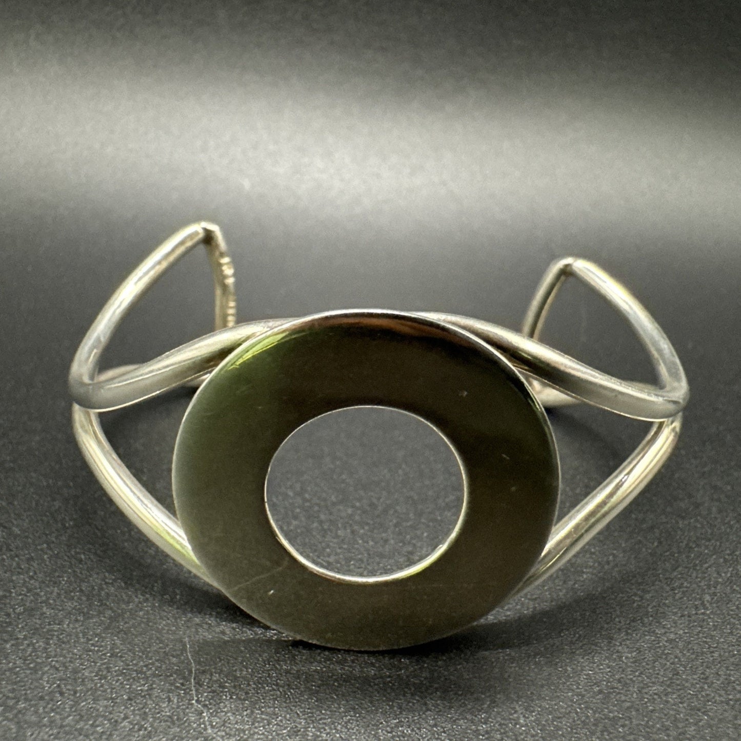 Sterling Silver 7” JRI Mexico Open Disc Split Shank Cuff Bracelet 31g 925 R05