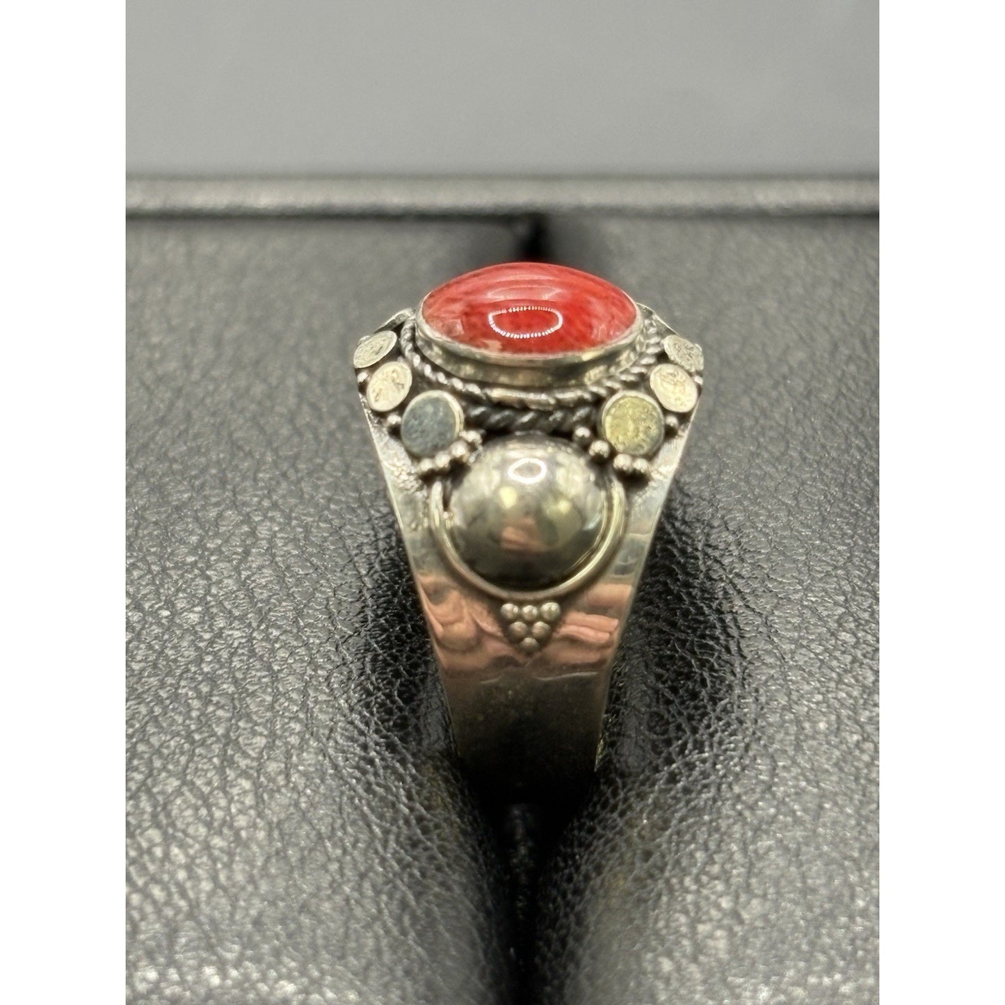New Condition Bali Style Coral Ring Size 7