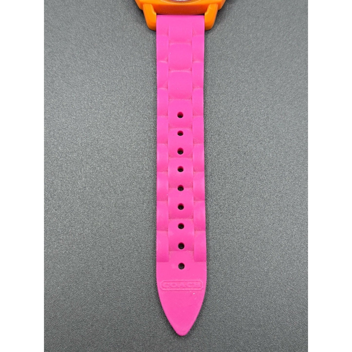Coach 40MM Orange Pink Rubber Watch N19