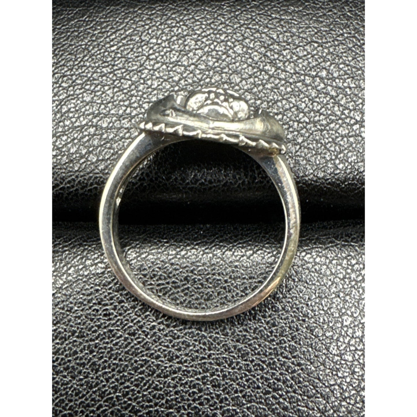 New Condition Sterling Silver Skull Heart Ring 925 Size 7