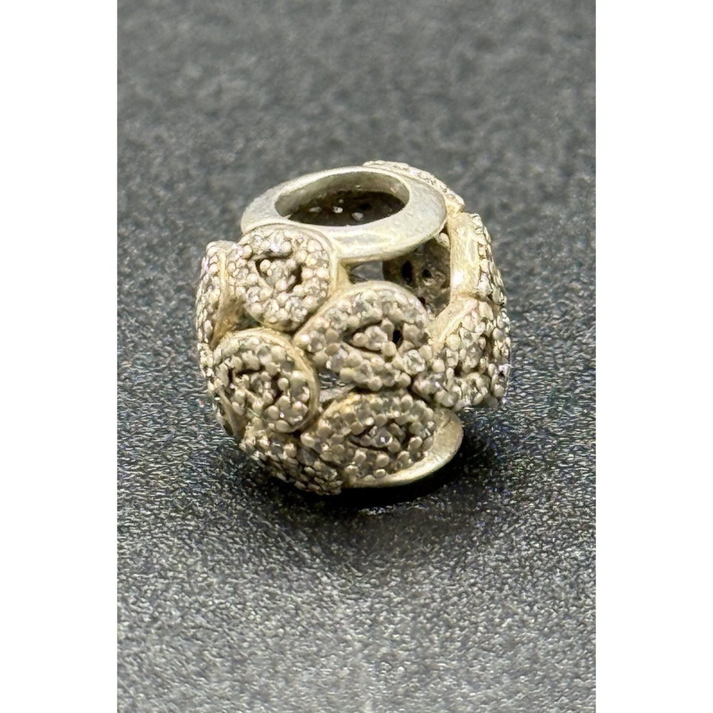 Pandora Sterling Silver Cubic Zirconia Flower Charm ALE P6
