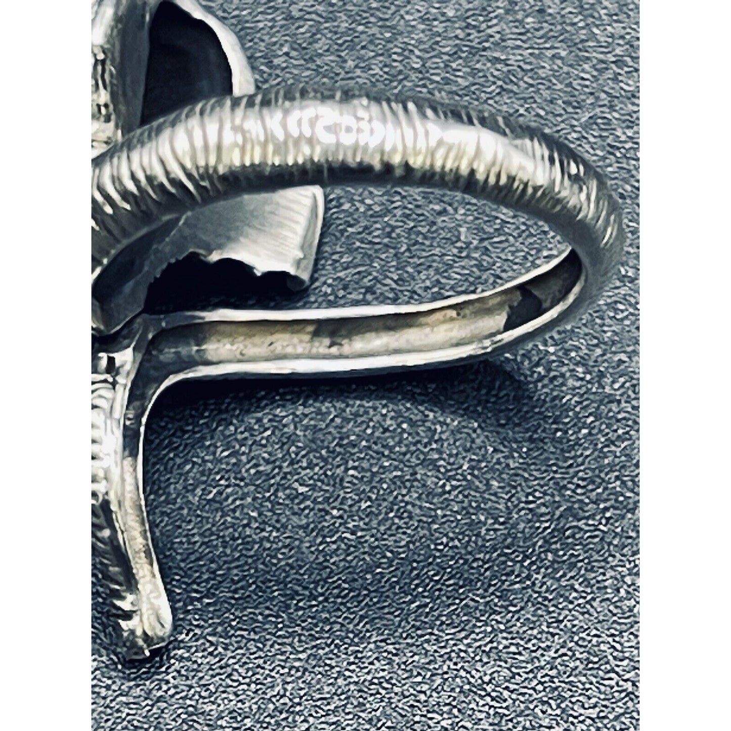 New Condition Sterling Silver Elephant Ring Size 7.00 Slightly Adjustable