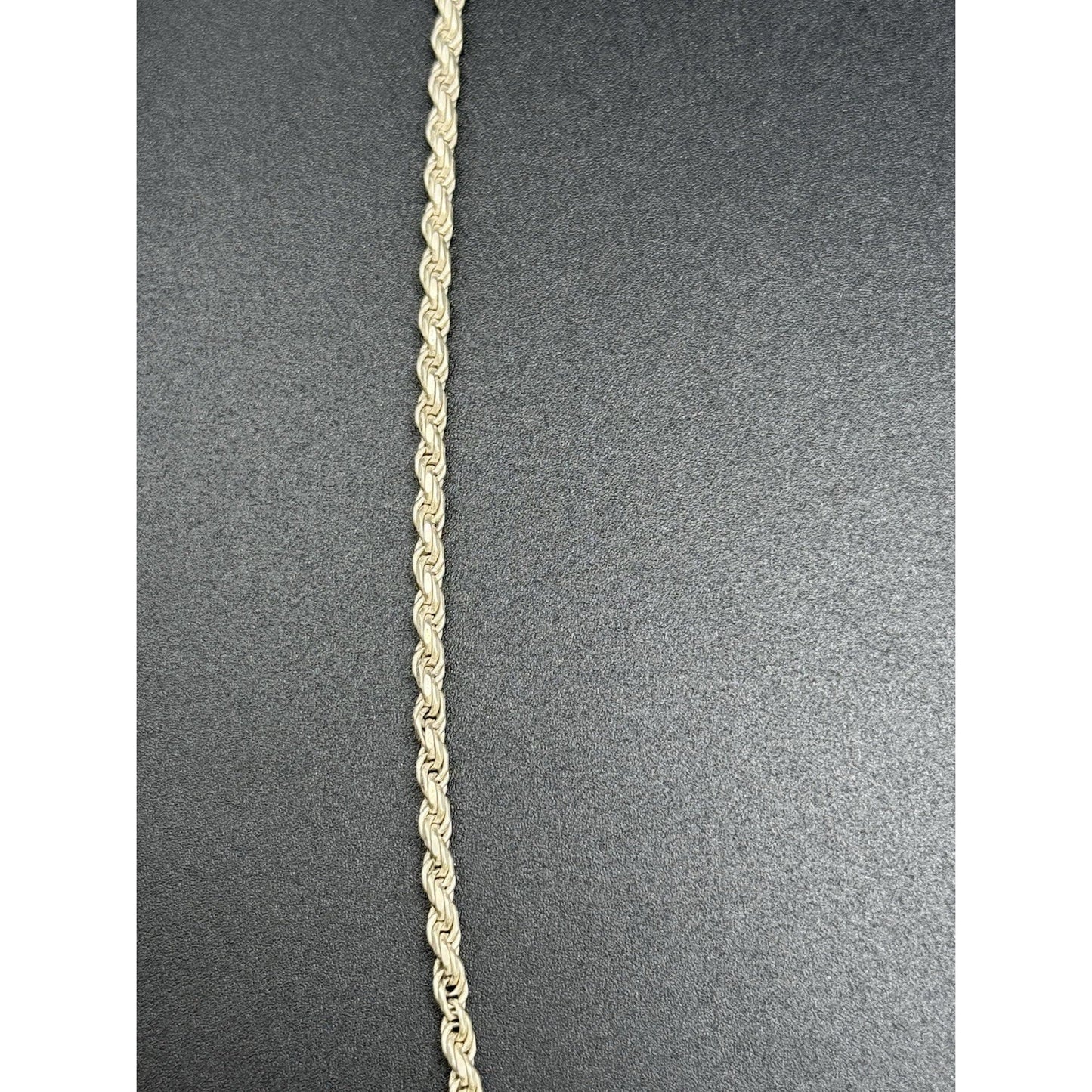 24” Vintage Sterling Silver Diamond Cut Rope 22 Grams 3MM Q7