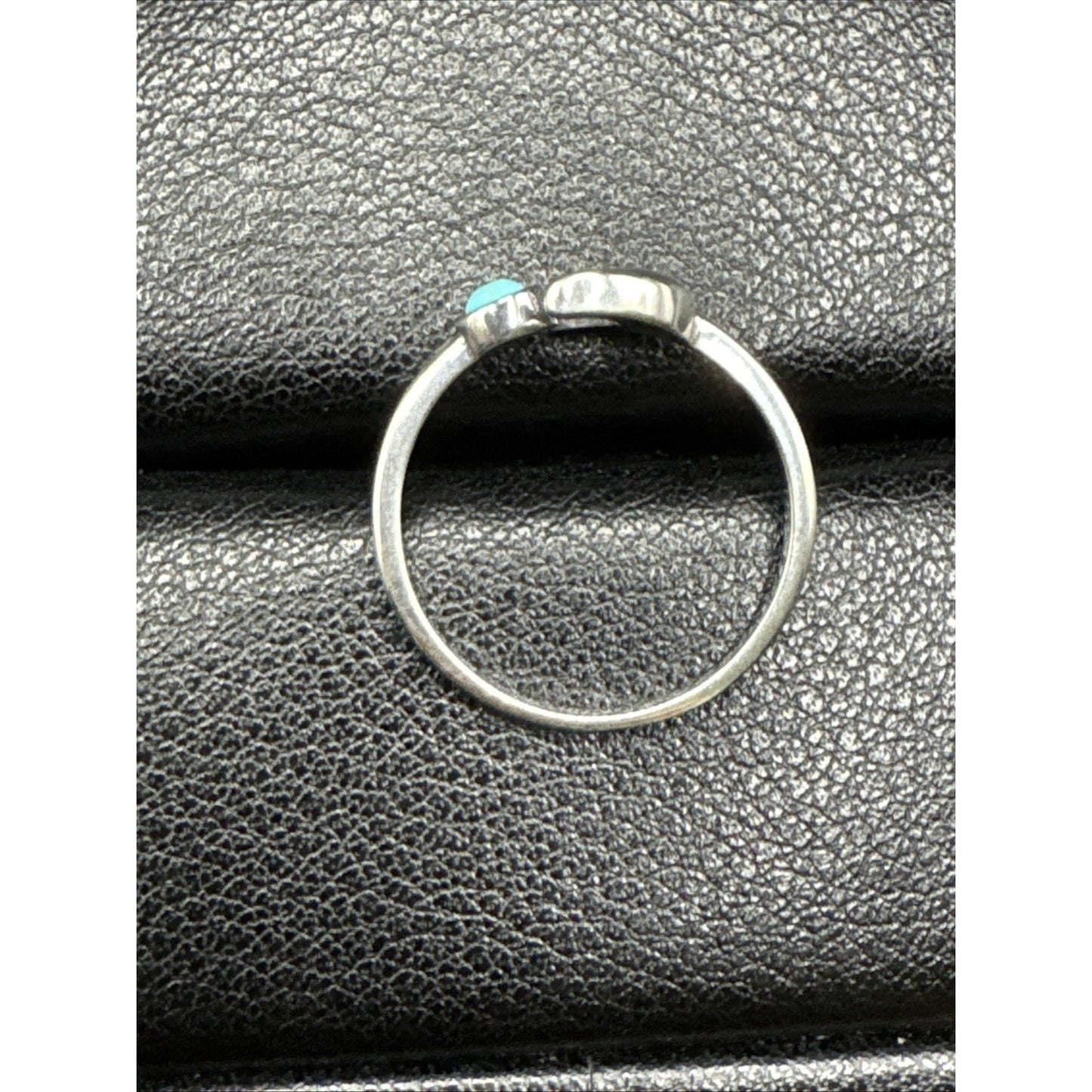 New Condition Sterling Silver Turquoise Crescent Moon Ring 925 Size 7