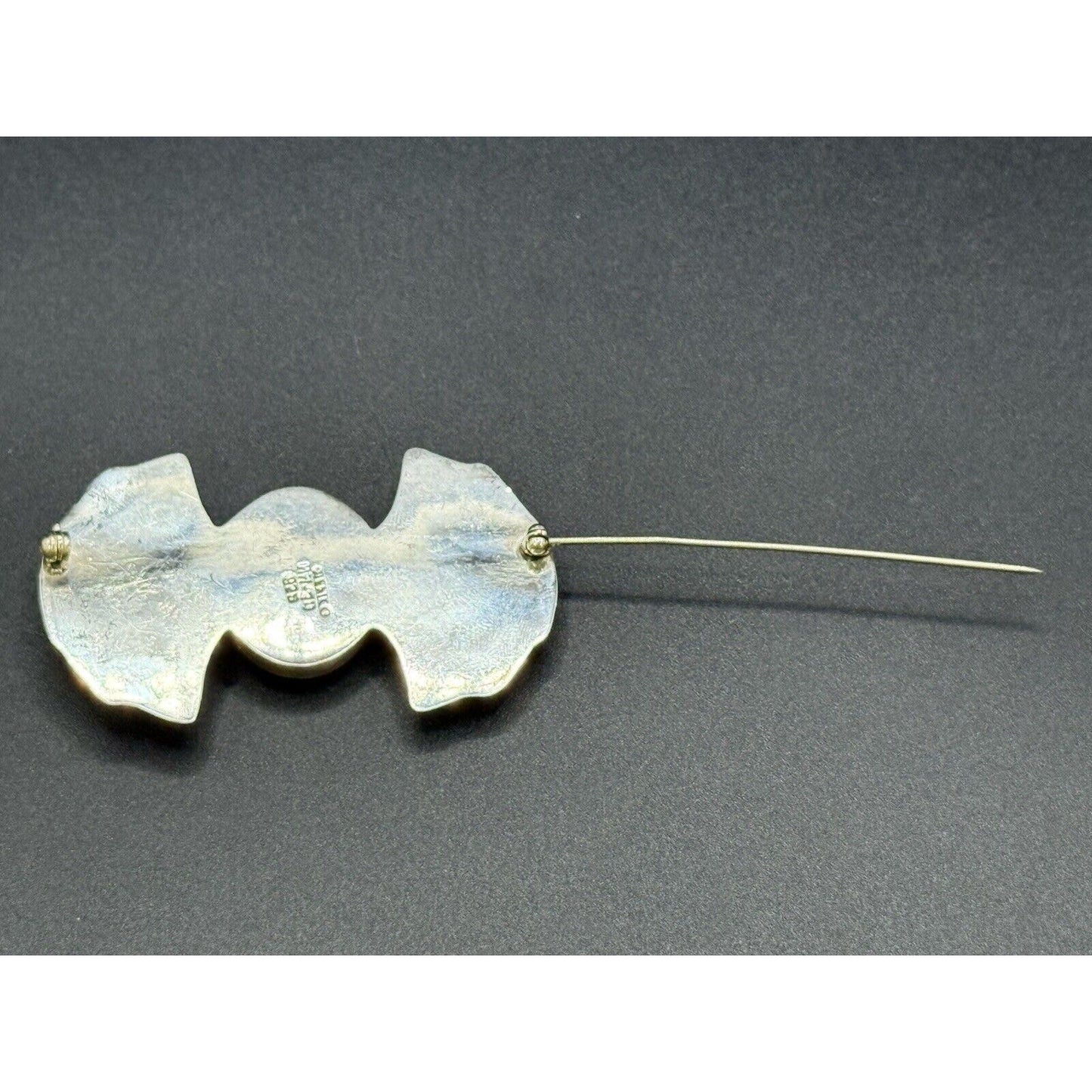 Vintage Taxco Sterling Silver Rose Quartz Brooch Pin 24 Grams N10