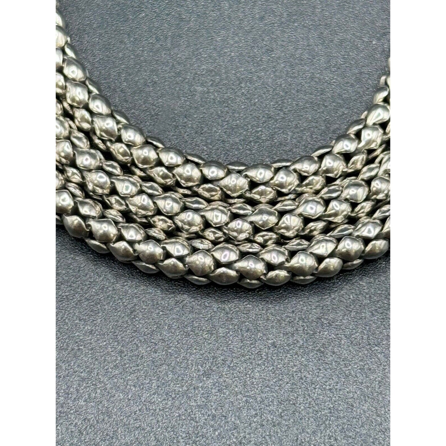 7.5" Vintage Sterling Silver Triple Strand Bracelet 45 Grams M15
