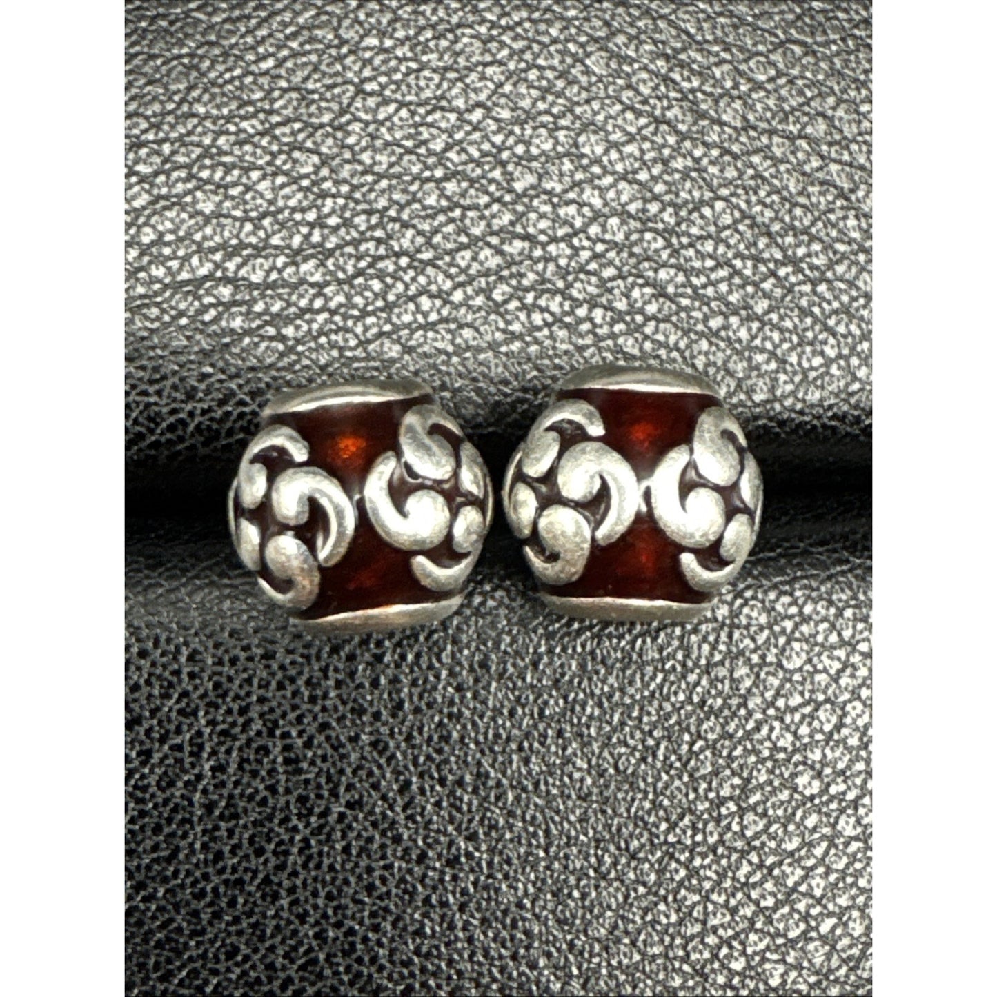 Authentic Pandora Lot Of 2 Red Zen Enamel Charms 925 ALE U13