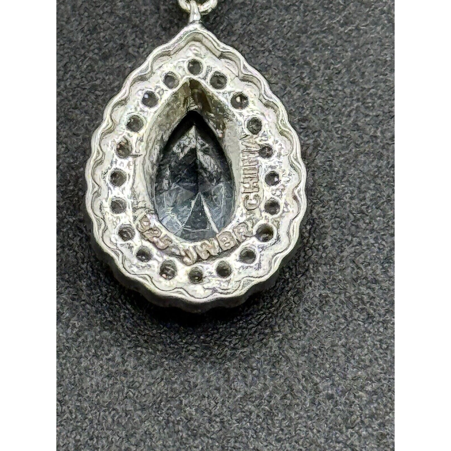 New Condition Sterling Silver Genuine Blue Topaz White Sapphire Dangle Earrings