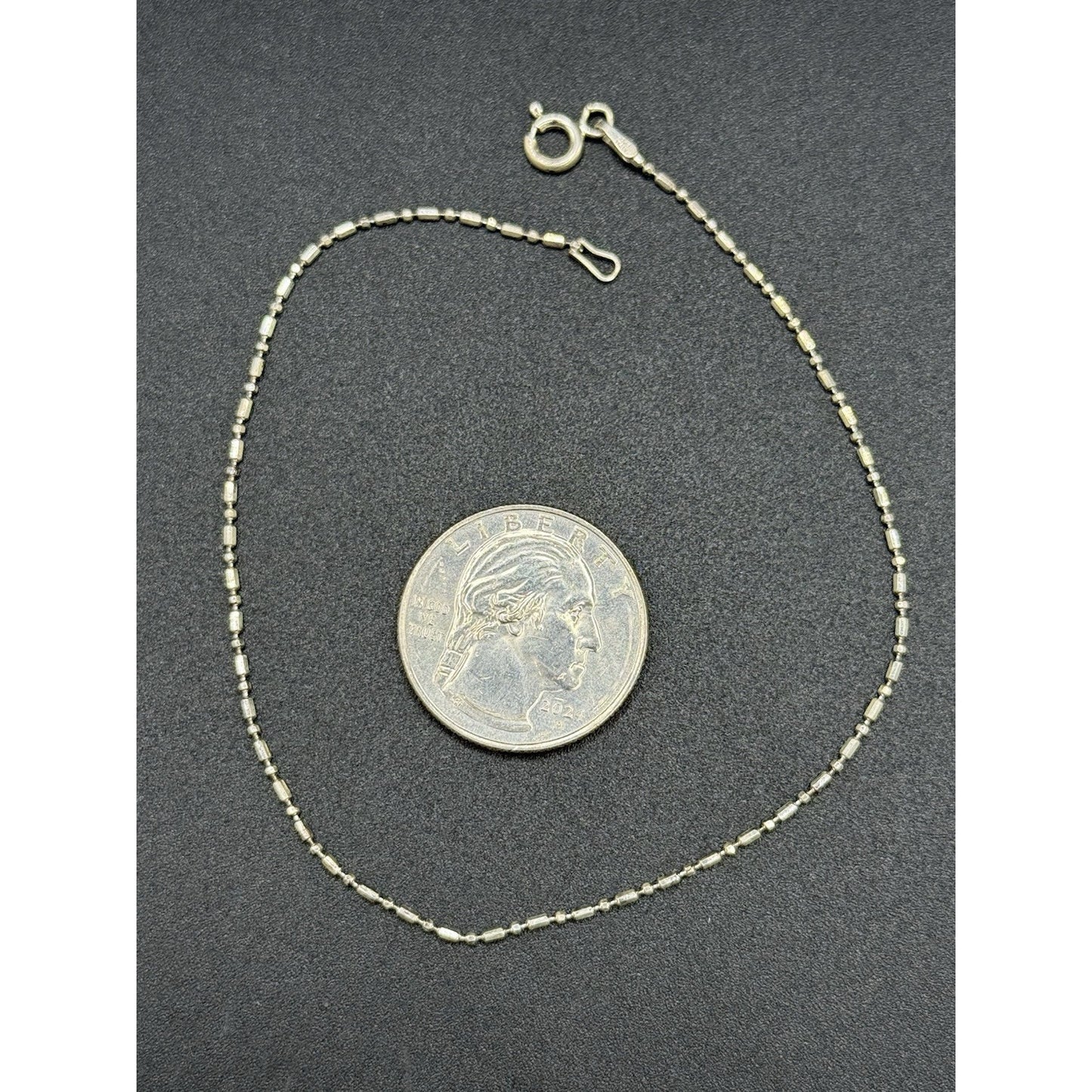 9” Sterling Silver Dashes Anklet Bracelet 925 P10