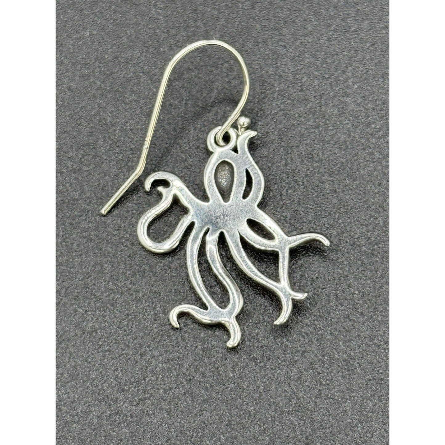 New Condition Sterling Silver Octopus Dangle Earrings 925