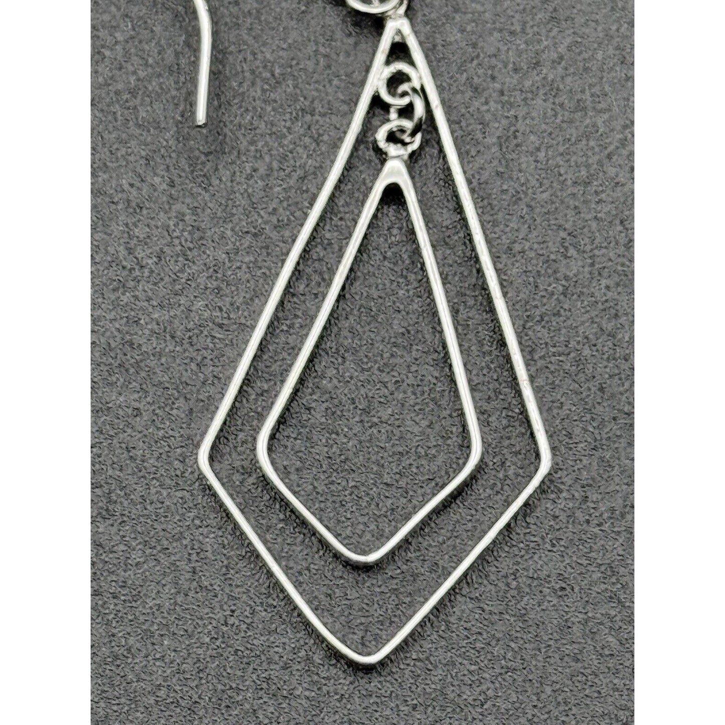 Modernist Sterling Silver 925 Double Dangle Geometric Earrings N12