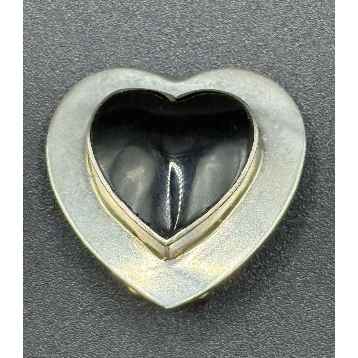 Taxco Los Balleateros Onyx Heart Clipon Earrings MM34 925 Q21