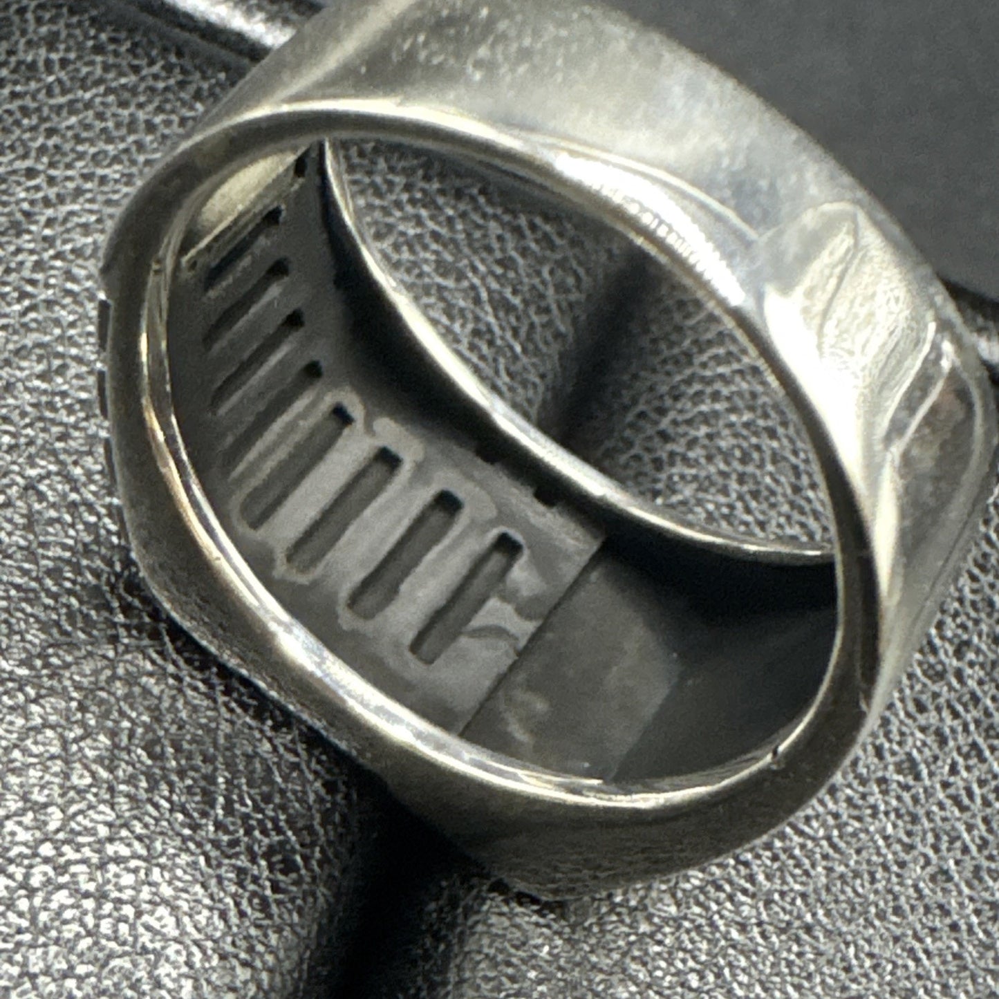 New Condition Sterling Silver Ladder Texture Signet Ring 8g 925 Size 10