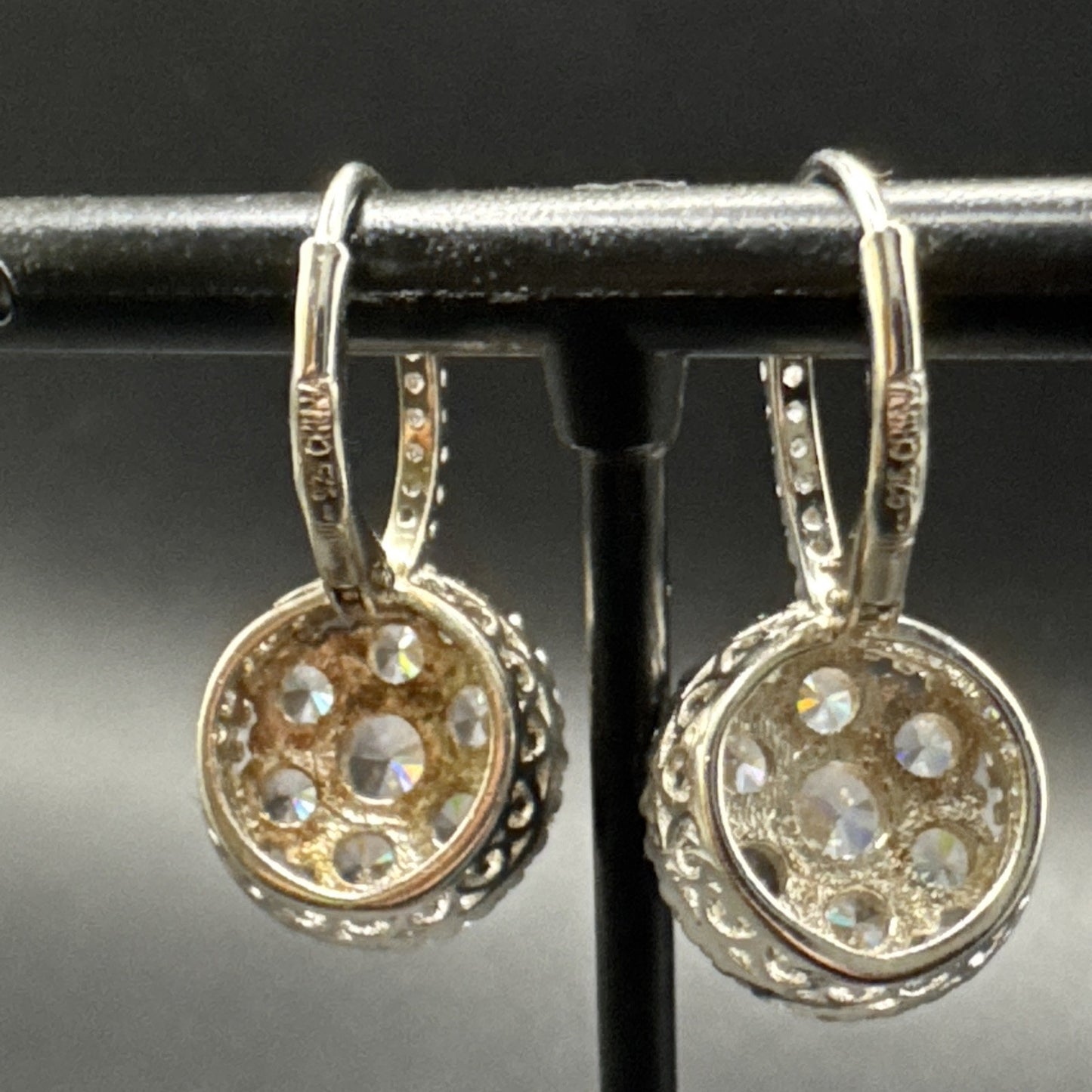NOS JTV Sterling Silver CZ Drop Earrings 925 N13