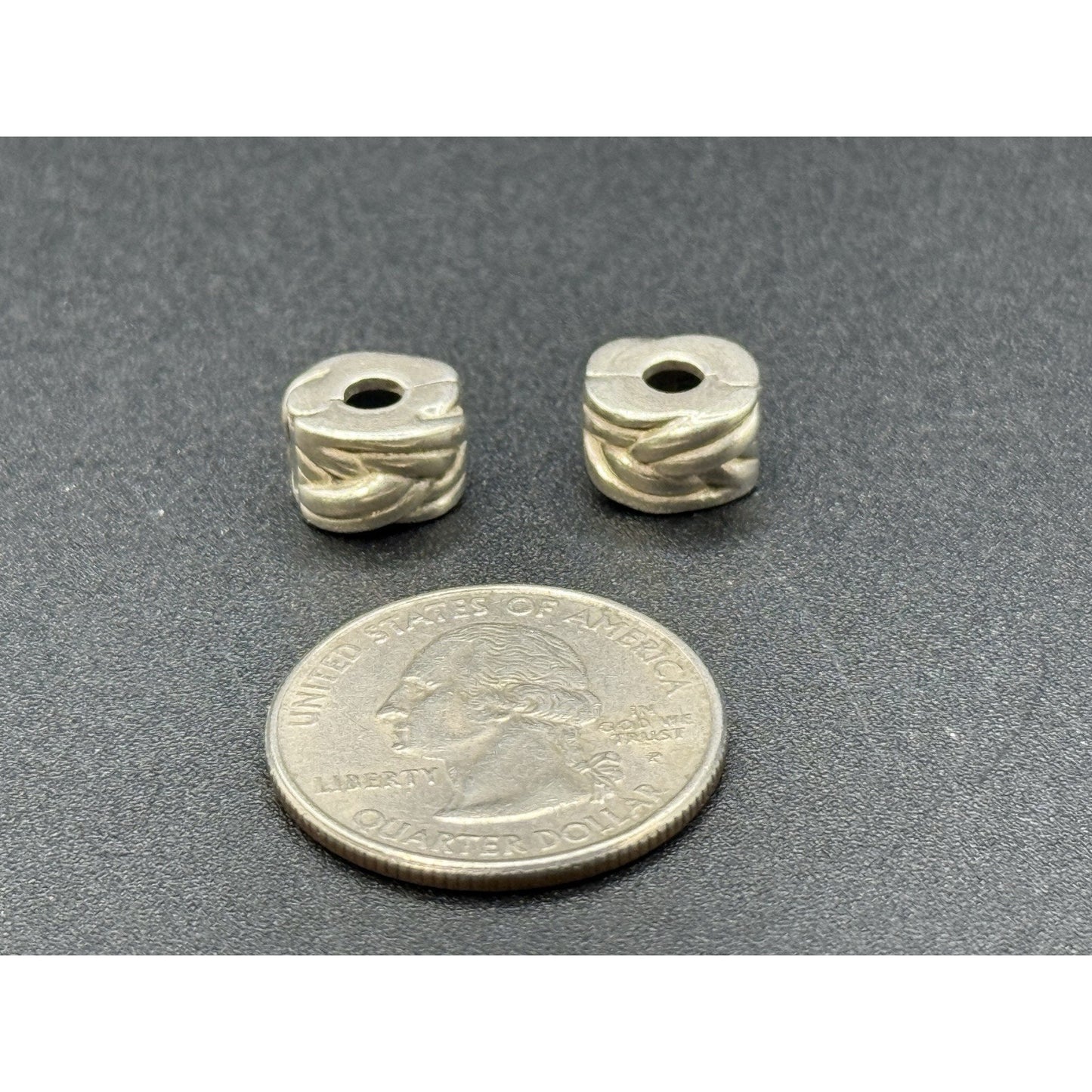 Two (2) Pandora Braided Clip Charms ALE P5
