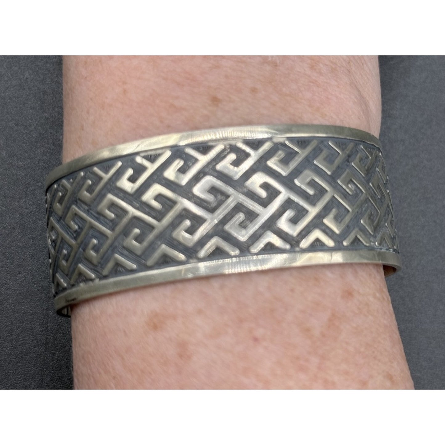 7” Sterling Silver 24MM Cuff Bracelet 37 Grams N13