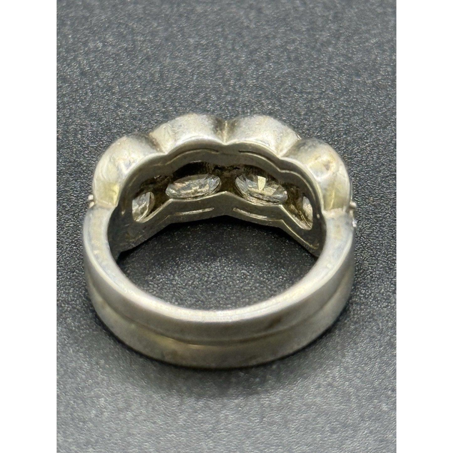 Jose Hess Sterling Silver Oval Cubic Zirconia Statement Ring Size 5.75 Q21