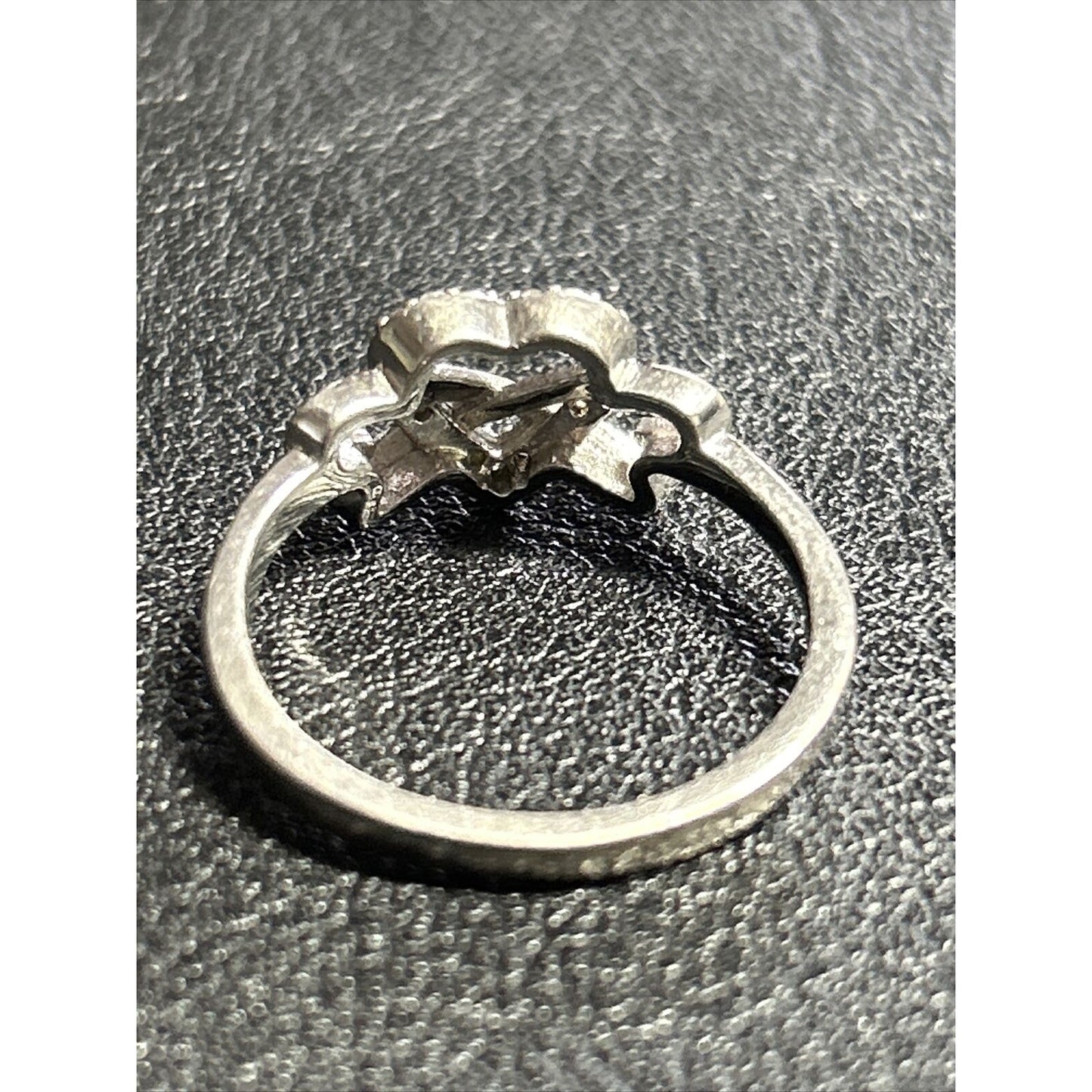 Sterling Silver Triple Heart Ring Size 7.00 925 Cubic Zirconia P20