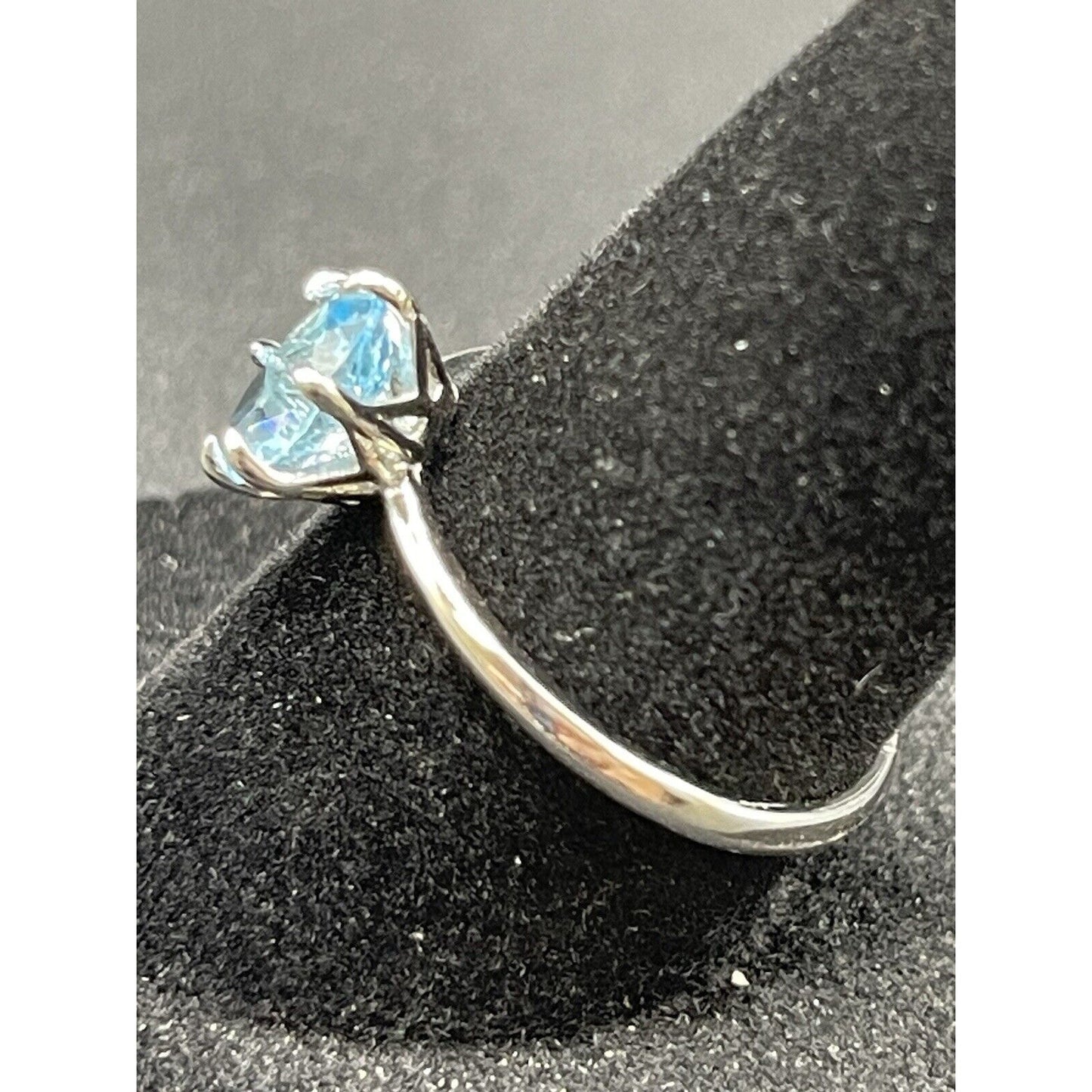 New Condition Sterling Silver Genuine Blue Topaz 8x6MM Size 7.00