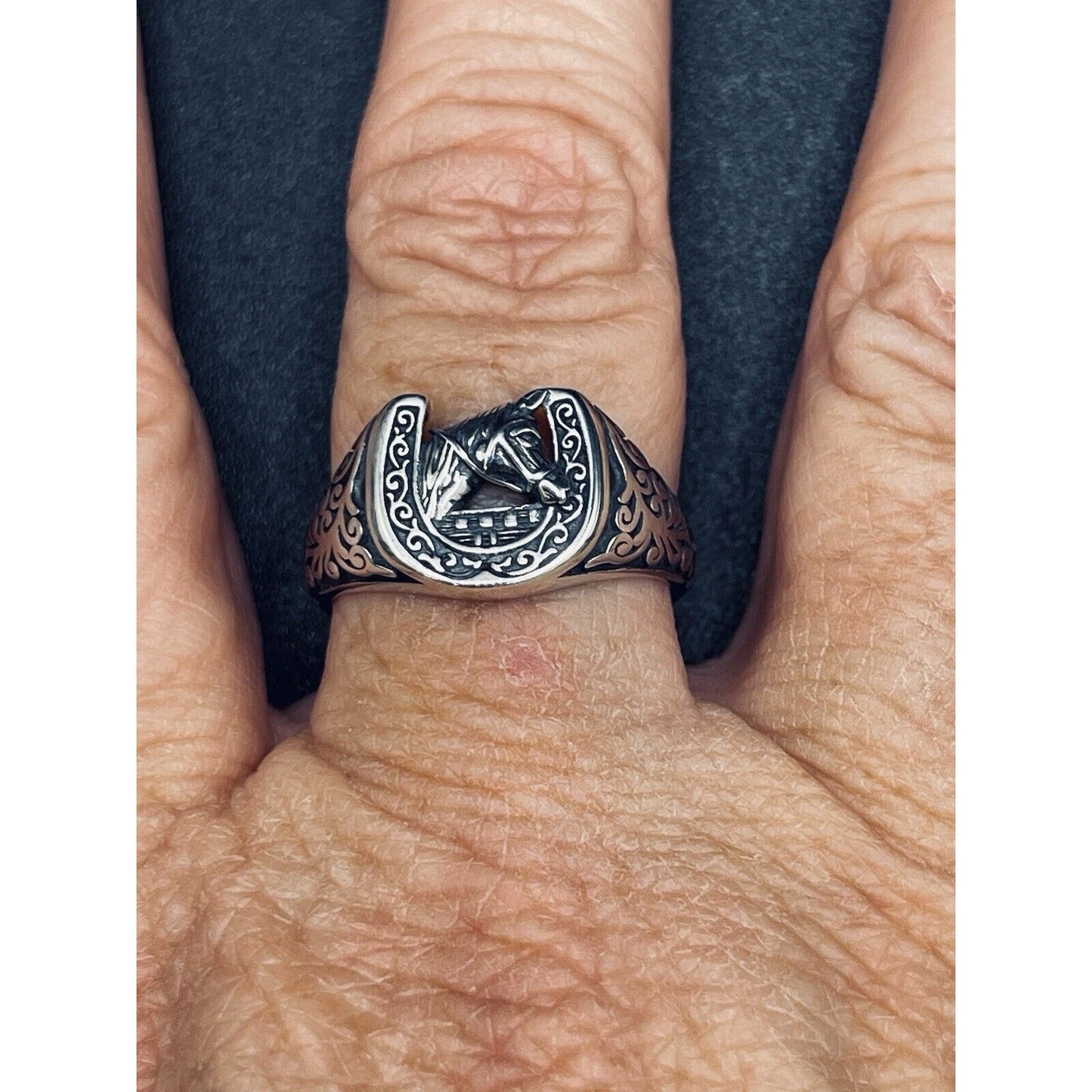 New Condition Sterling Silver Horseshoe Ring Size 9.50